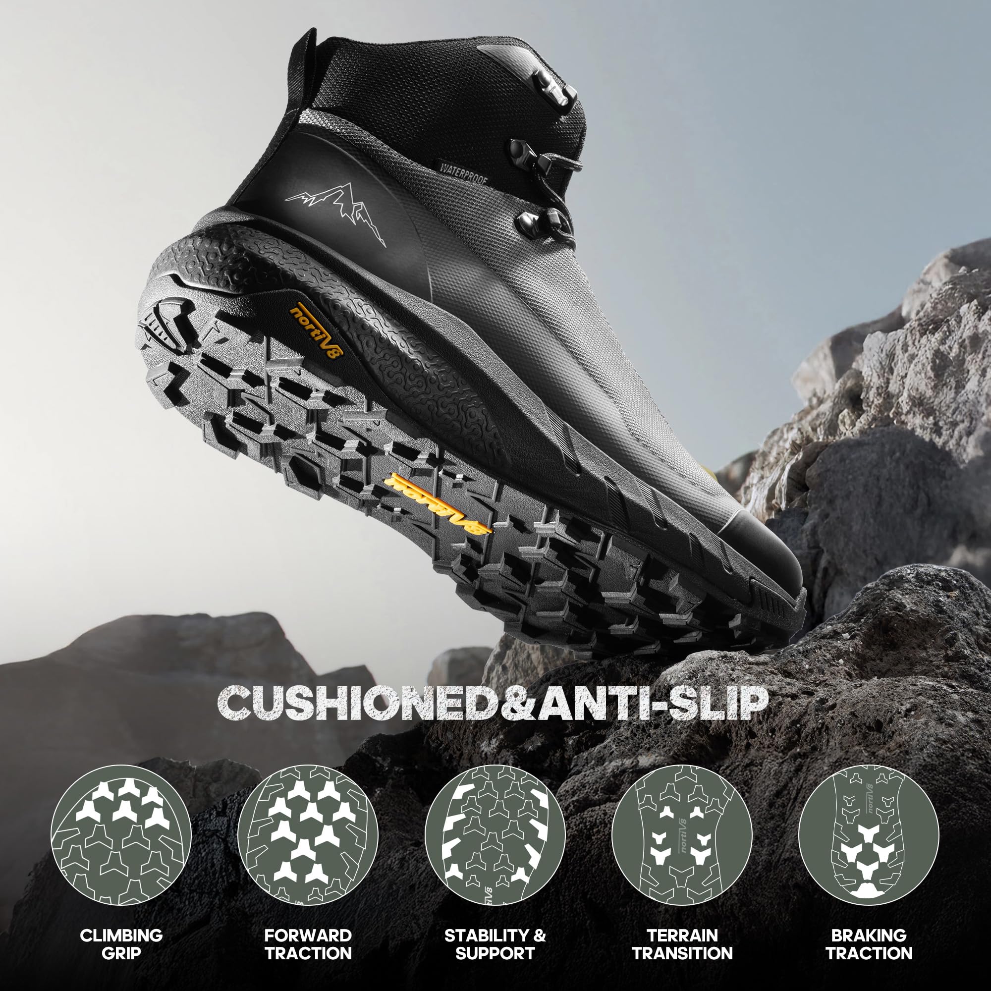 Foto 4 pulgar | Botas De Senderismo Nortiv 8 Hydrotrek Impermeables Para Hombre, Talla 9.5 - Venta Internacional.