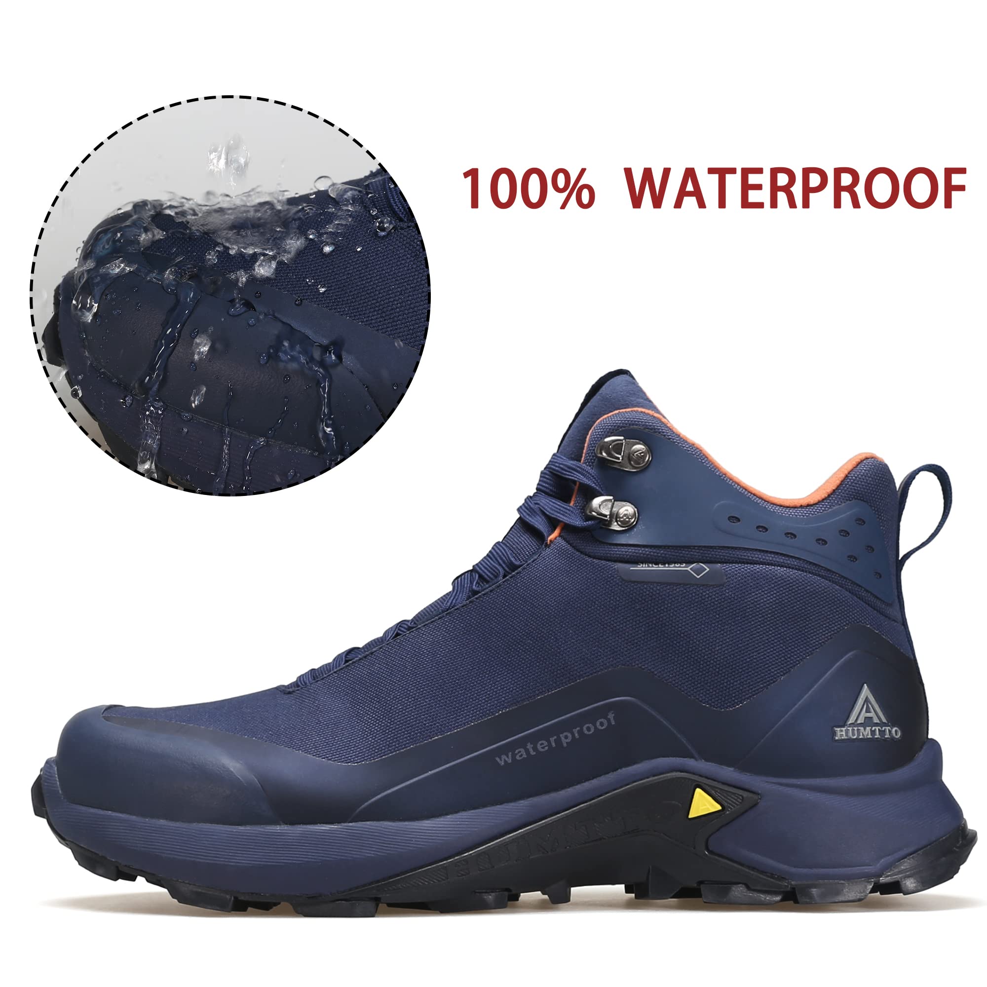 Foto 3 pulgar | Botas De Senderismo Humtto All-terrain Impermeables Para Hombre Azul 8.5 - Venta Internacional.