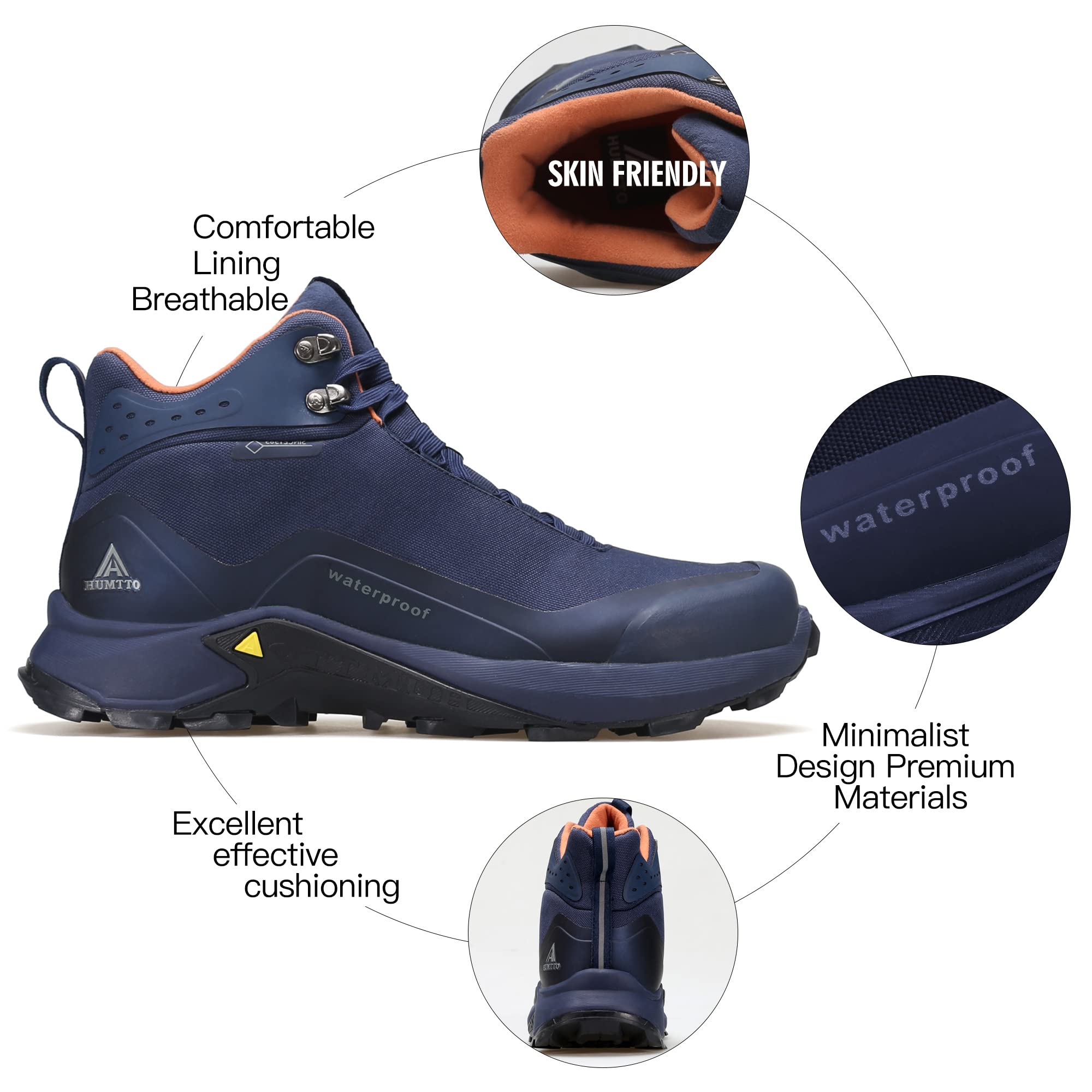 Foto 4 pulgar | Botas De Senderismo Humtto All-terrain Impermeables Para Hombre Azul 8.5 - Venta Internacional.