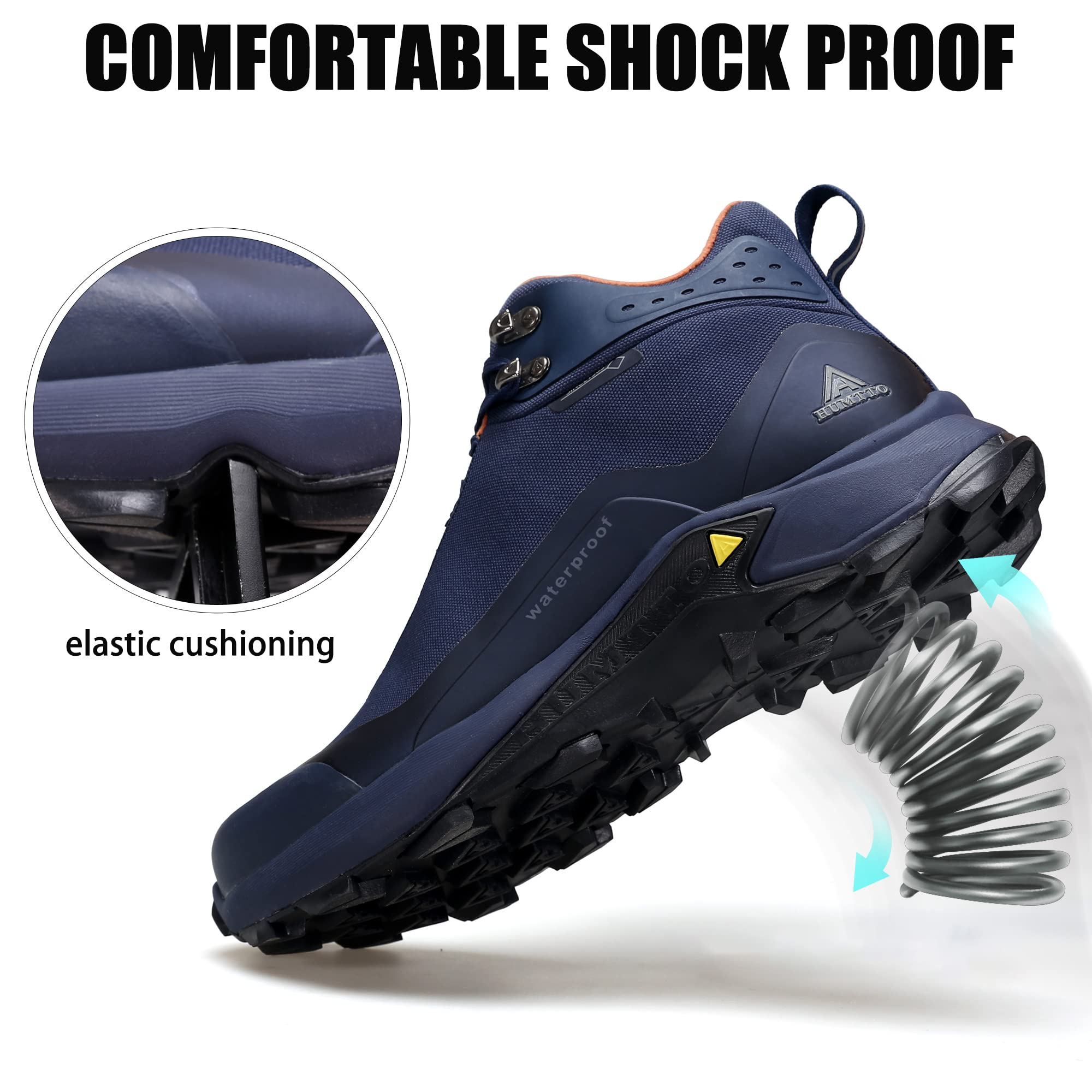 Foto 6 pulgar | Botas De Senderismo Humtto All-terrain Impermeables Para Hombre Azul 8.5 - Venta Internacional.