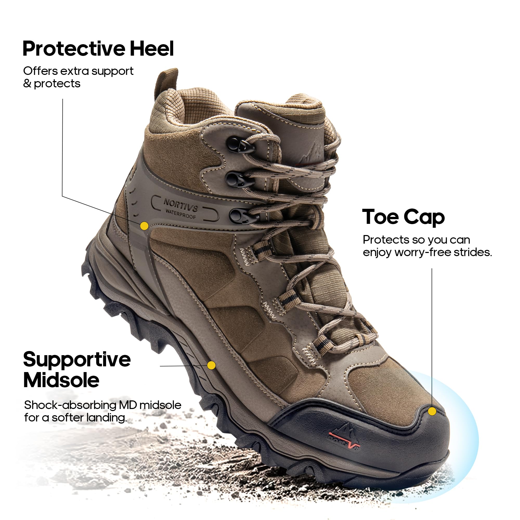Foto 6 | Botas De Senderismo Nortiv 8 Paladin Impermeables Para Hombre Talla 8 - Venta Internacional.