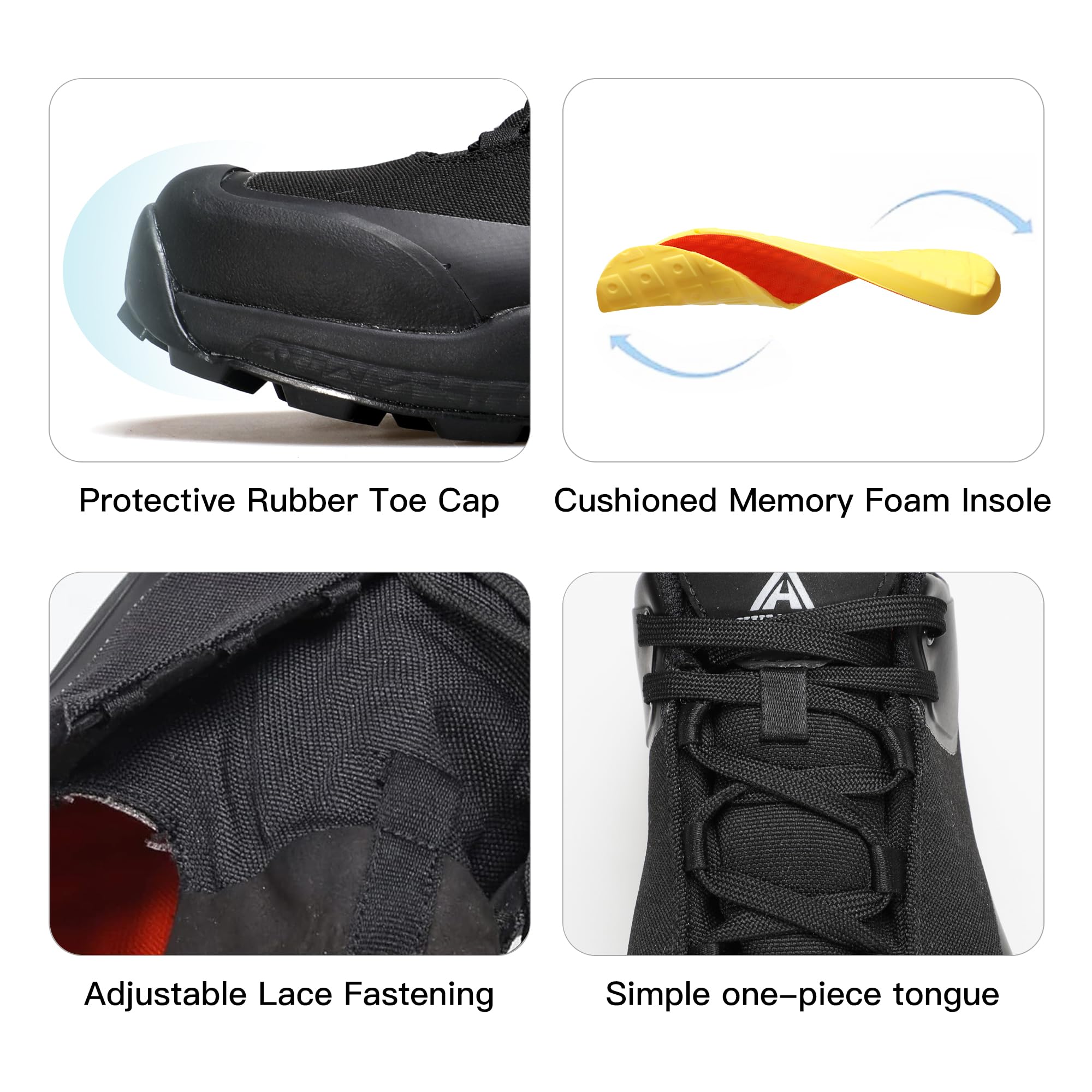 Foto 3 | Zapatos De Senderismo Humtto Impermeables Trekking Trail Para Hombre 9 Negros - Venta Internacional.