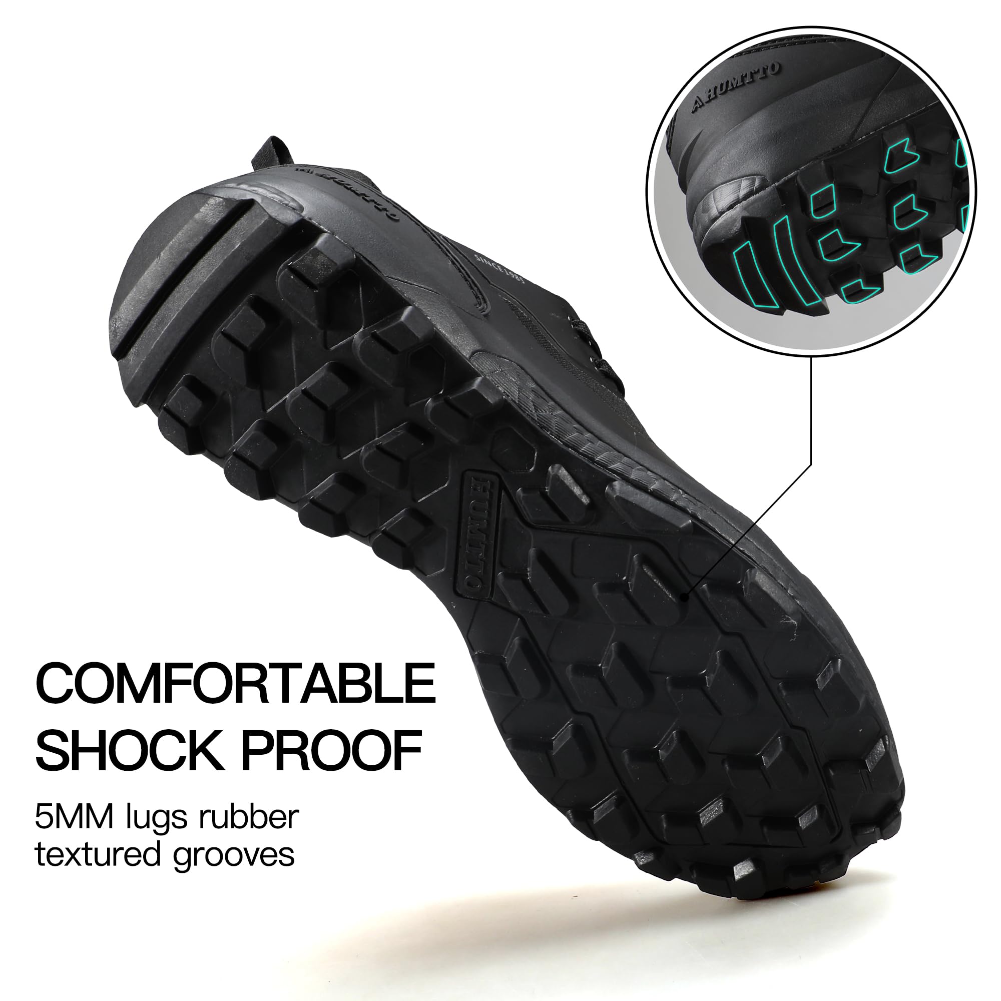 Foto 4 | Zapatos De Senderismo Humtto Impermeables Trekking Trail Para Hombre 9 Negros - Venta Internacional.