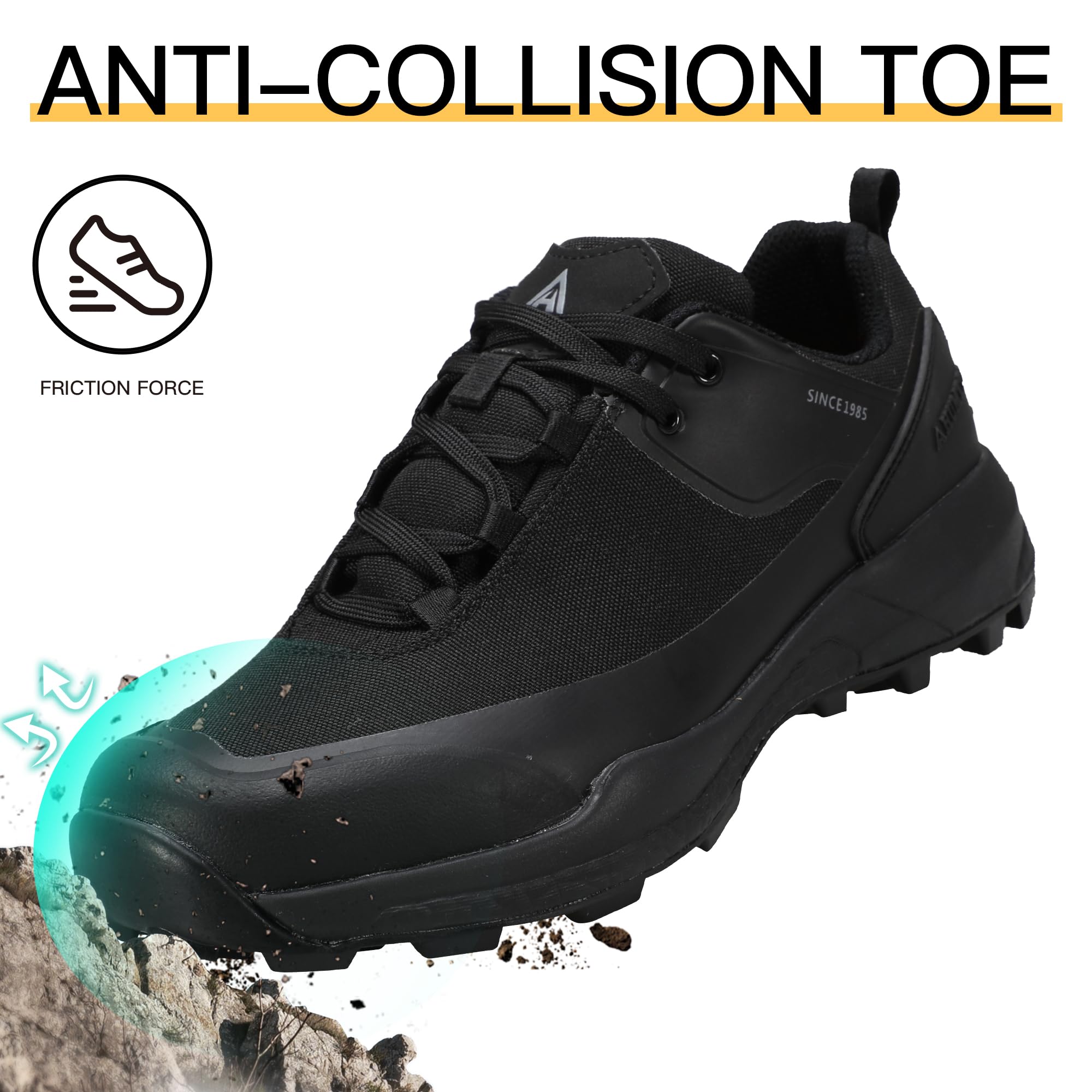 Foto 5 | Zapatos De Senderismo Humtto Impermeables Trekking Trail Para Hombre 9 Negros - Venta Internacional.