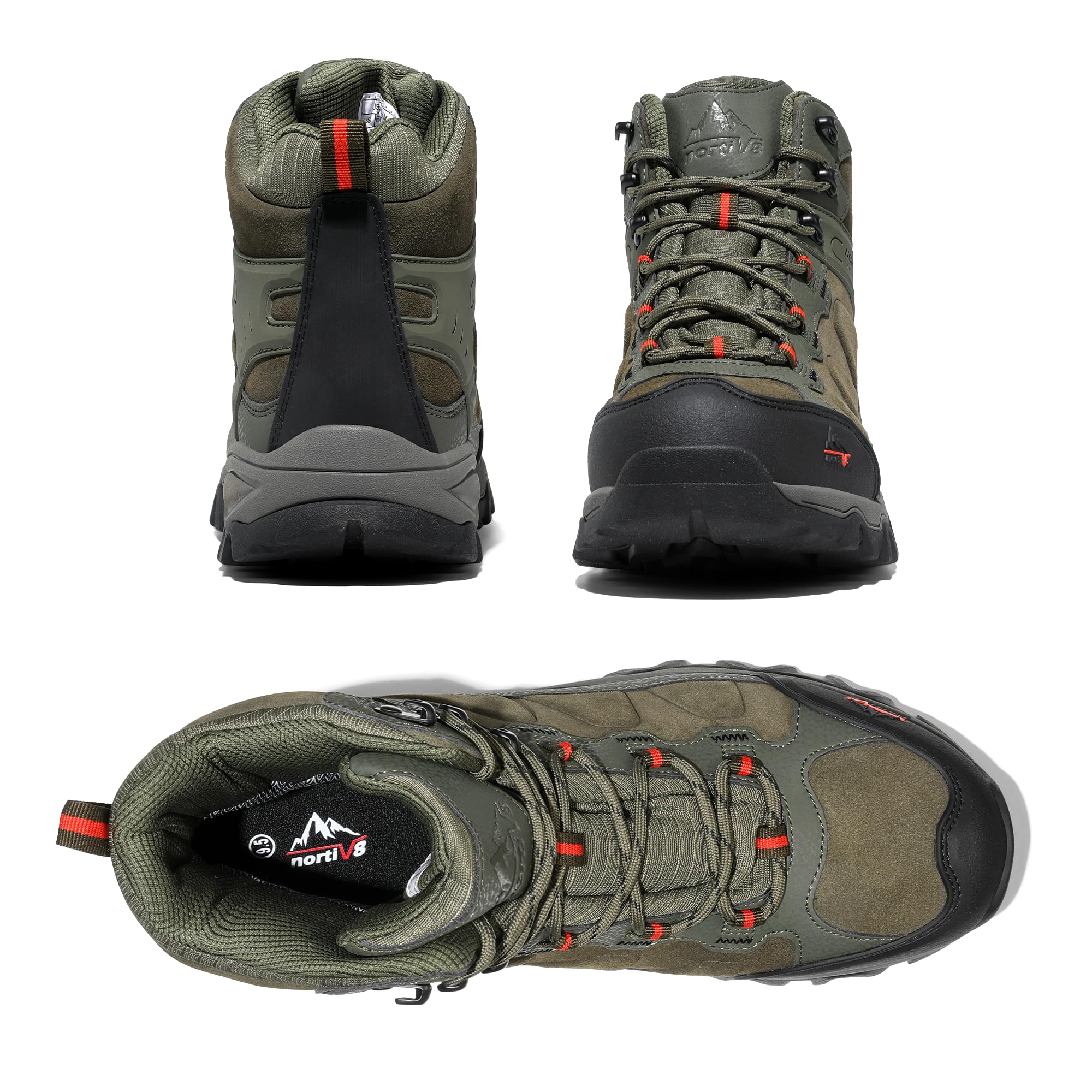 Foto 4 | Botas De Senderismo Nortiv 8 Paladin Impermeables Para Hombre, Color Verde Militar - Venta Internacional.