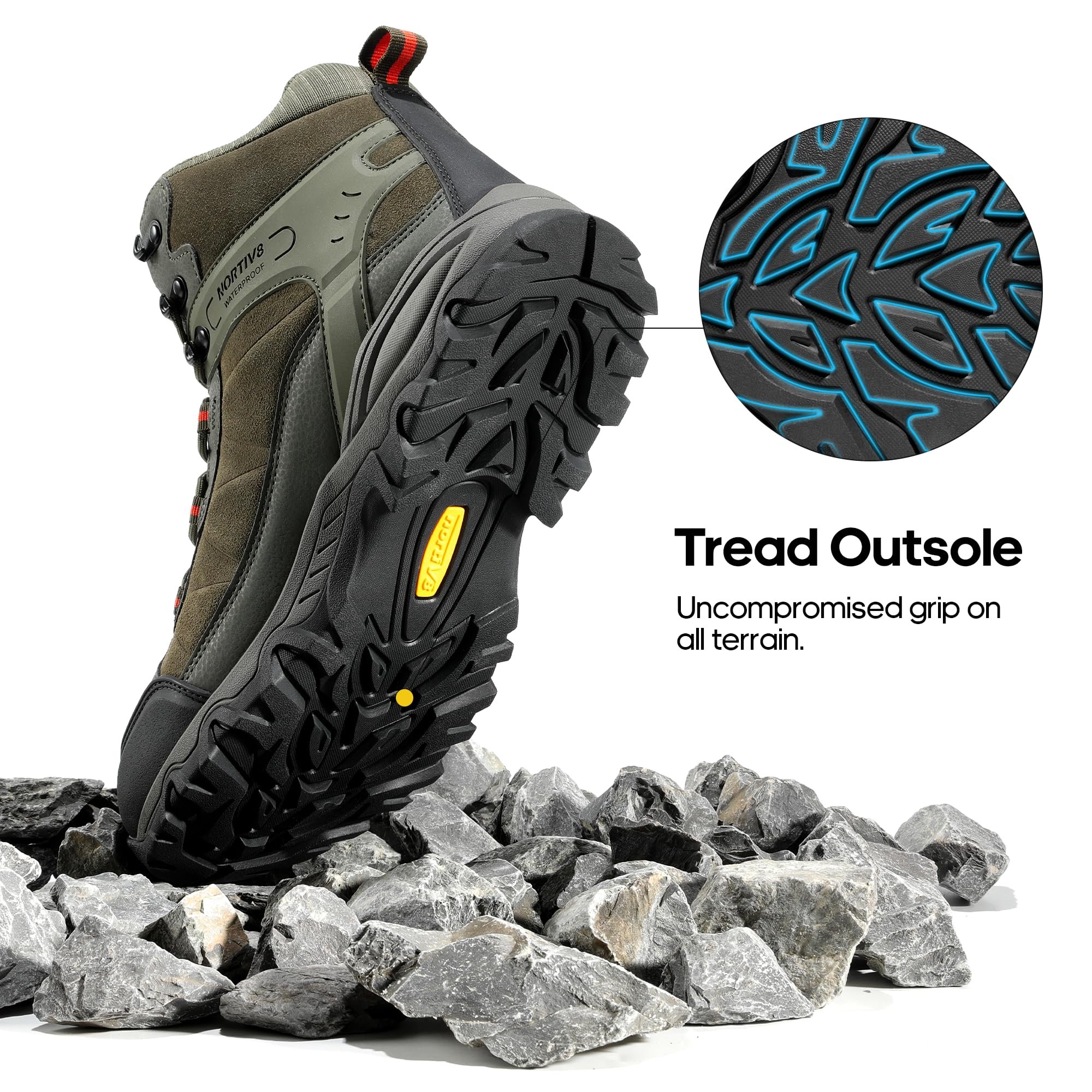 Foto 6 pulgar | Botas De Senderismo Nortiv 8 Paladin Impermeables Para Hombre, Color Verde Militar - Venta Internacional.