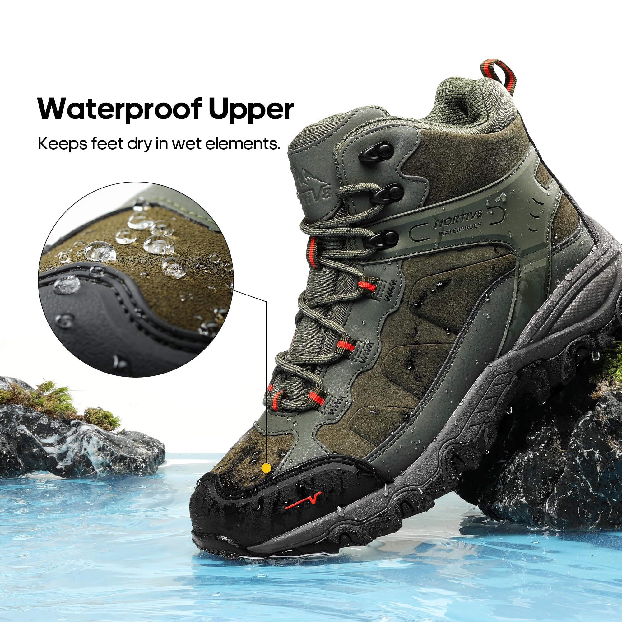 Foto 7 | Botas De Senderismo Nortiv 8 Paladin Impermeables Para Hombre, Color Verde Militar - Venta Internacional.