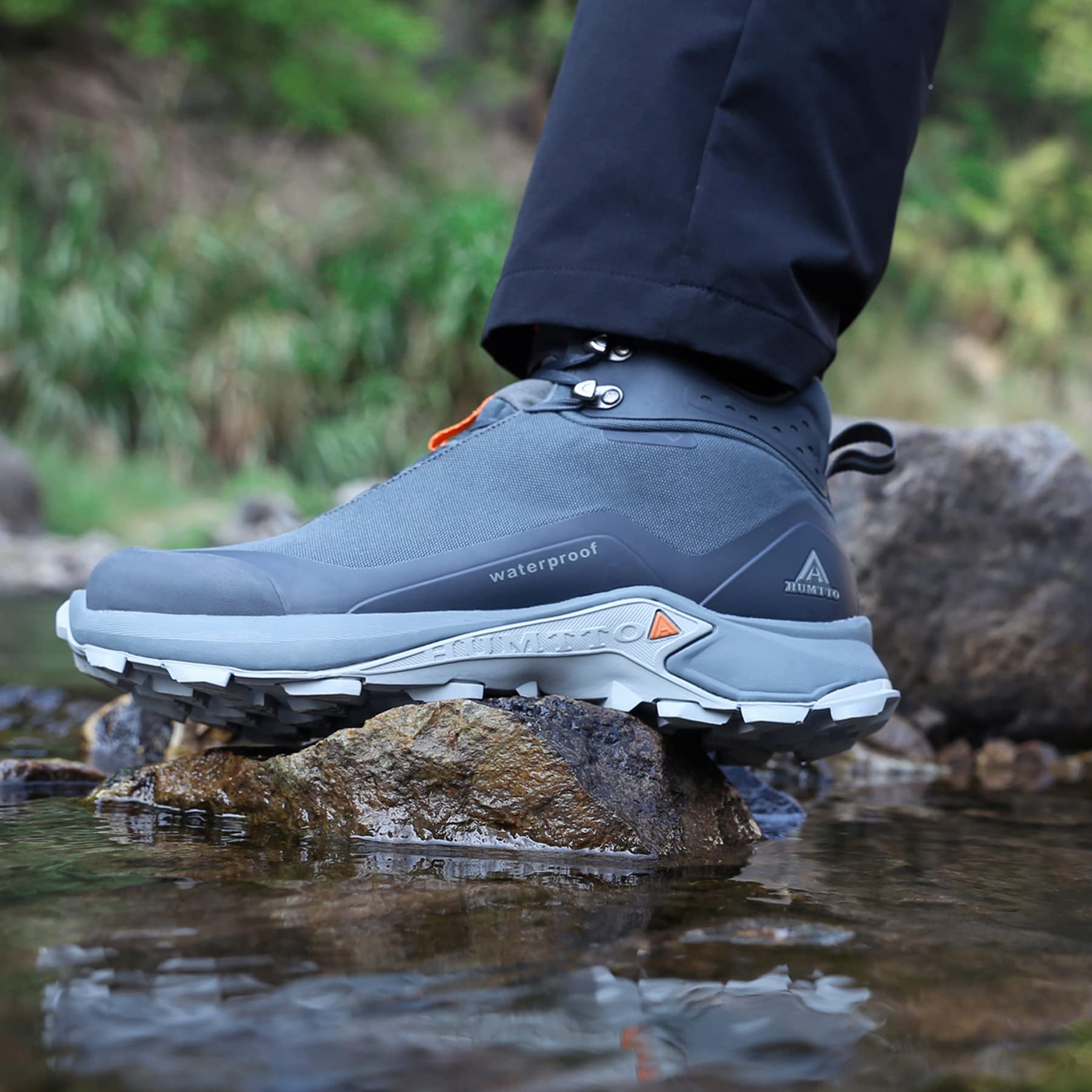 Foto 7 pulgar | Botas De Senderismo Humtto All-terrain Impermeables Para Hombre, Color Gris 8.5us - Venta Internacional.