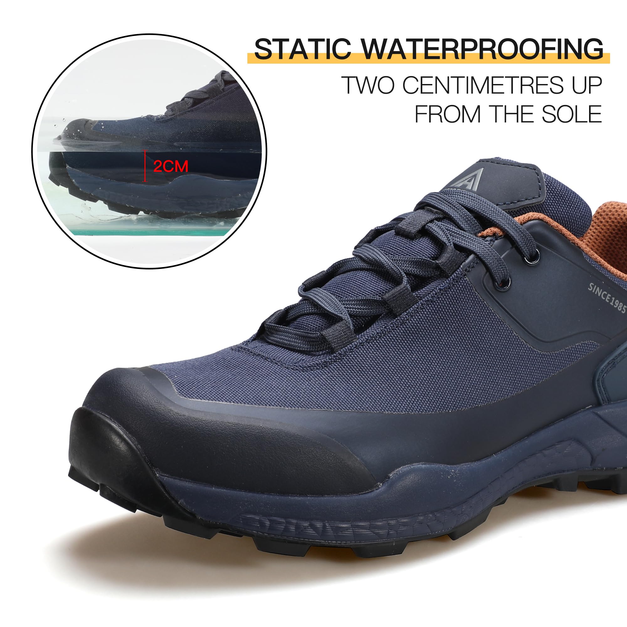 Foto 3 pulgar | Zapatos De Senderismo Humtto Impermeables Trekking Trail Para Hombre, Azul Marino - Venta Internacional.