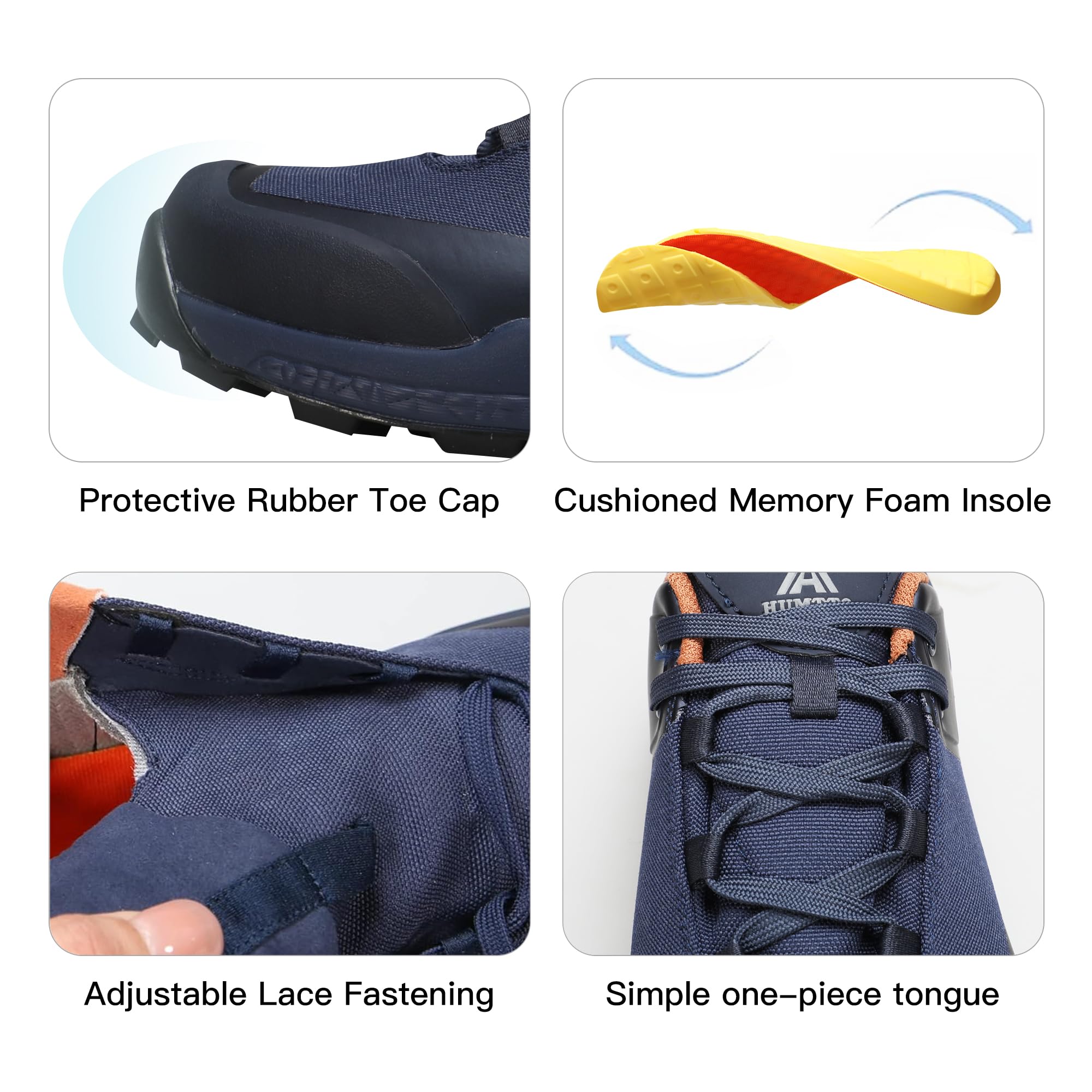 Foto 4 pulgar | Zapatos De Senderismo Humtto Impermeables Trekking Trail Para Hombre, Azul Marino - Venta Internacional.