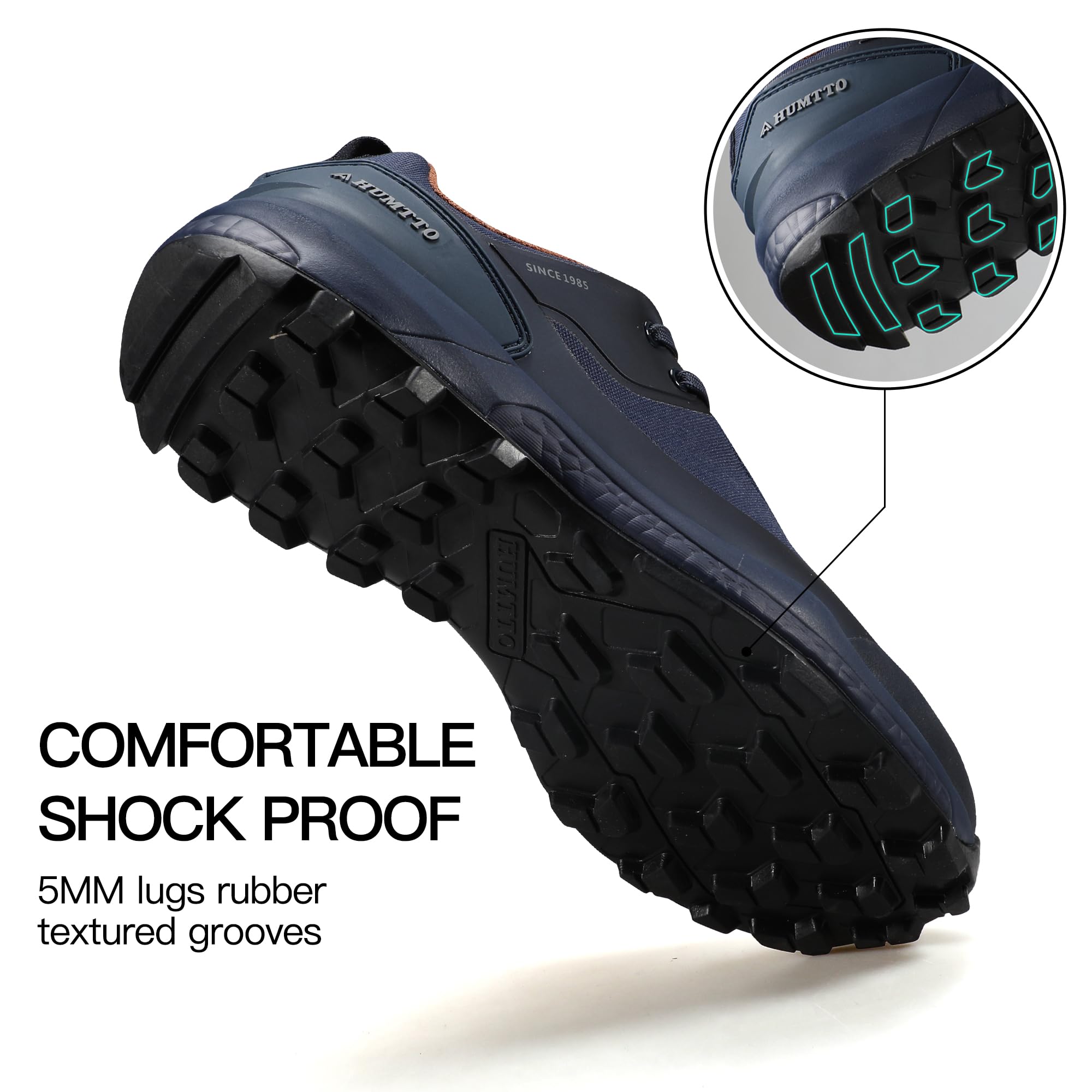 Foto 5 pulgar | Zapatos De Senderismo Humtto Impermeables Trekking Trail Para Hombre, Azul Marino - Venta Internacional.