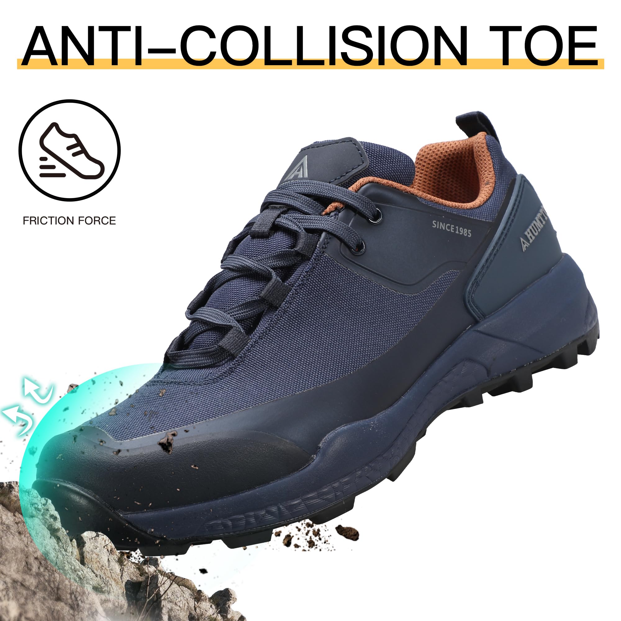Foto 6 pulgar | Zapatos De Senderismo Humtto Impermeables Trekking Trail Para Hombre, Azul Marino - Venta Internacional.