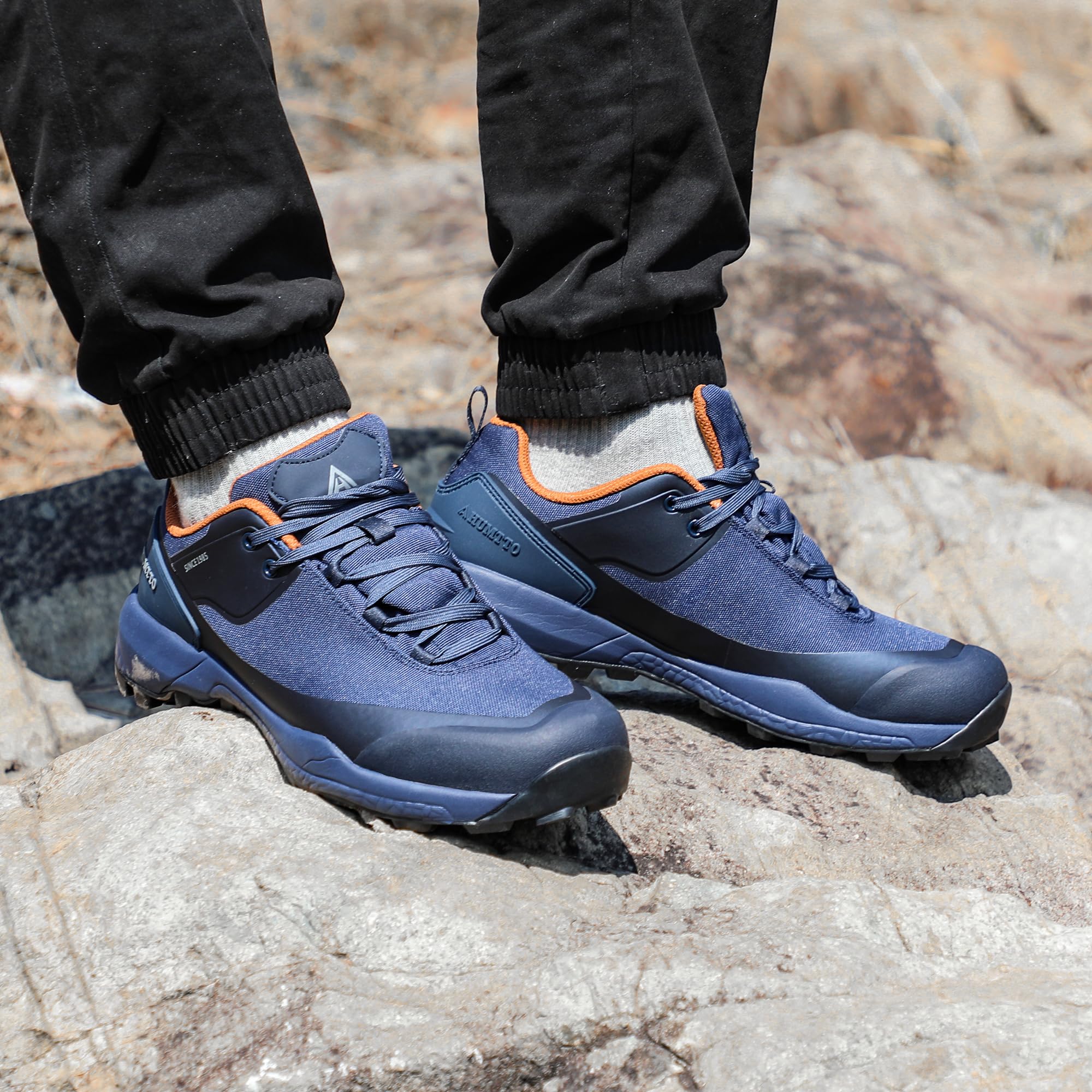 Foto 6 | Zapatos De Senderismo Humtto Impermeables Trekking Trail Para Hombre, Azul Marino - Venta Internacional.
