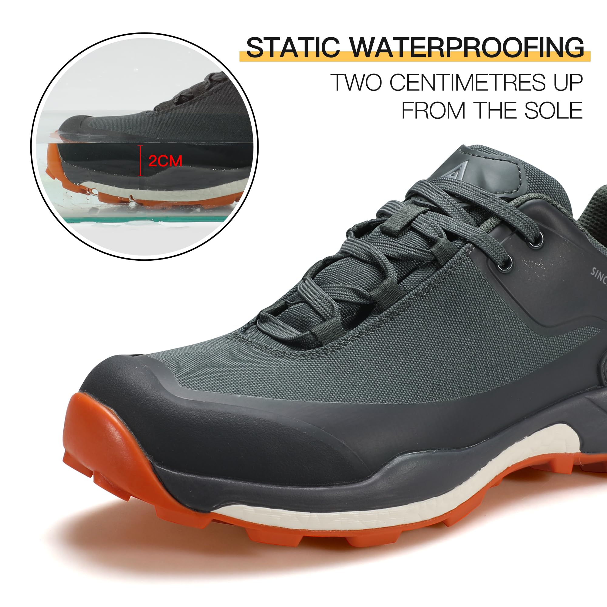 Foto 3 pulgar | Zapatos De Senderismo Humtto Waterproof Trekking Trail Para Hombre, Color Gris - Venta Internacional.