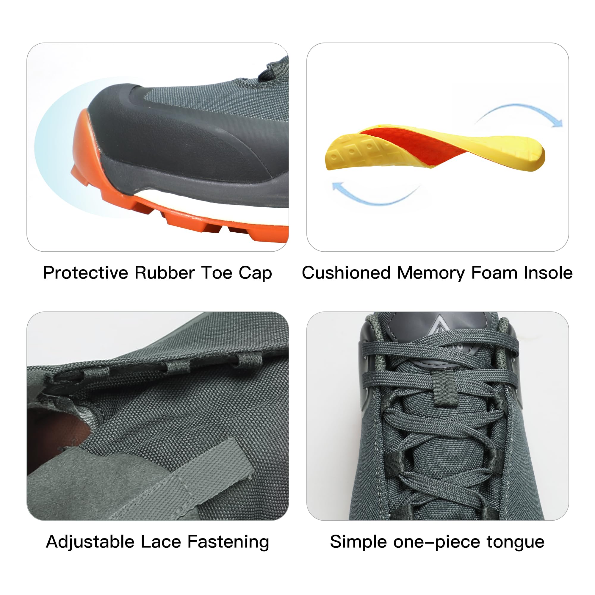 Foto 4 pulgar | Zapatos De Senderismo Humtto Waterproof Trekking Trail Para Hombre, Color Gris - Venta Internacional.