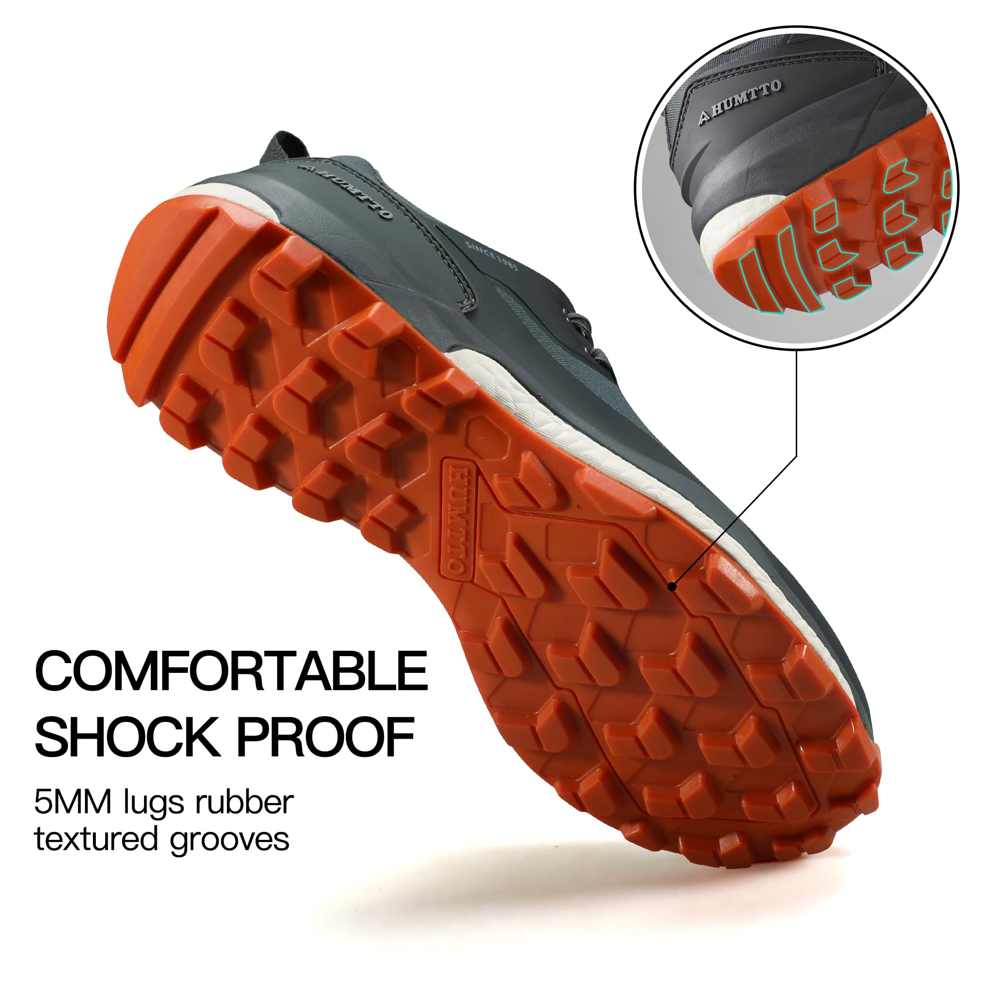 Foto 5 pulgar | Zapatos De Senderismo Humtto Waterproof Trekking Trail Para Hombre, Color Gris - Venta Internacional.