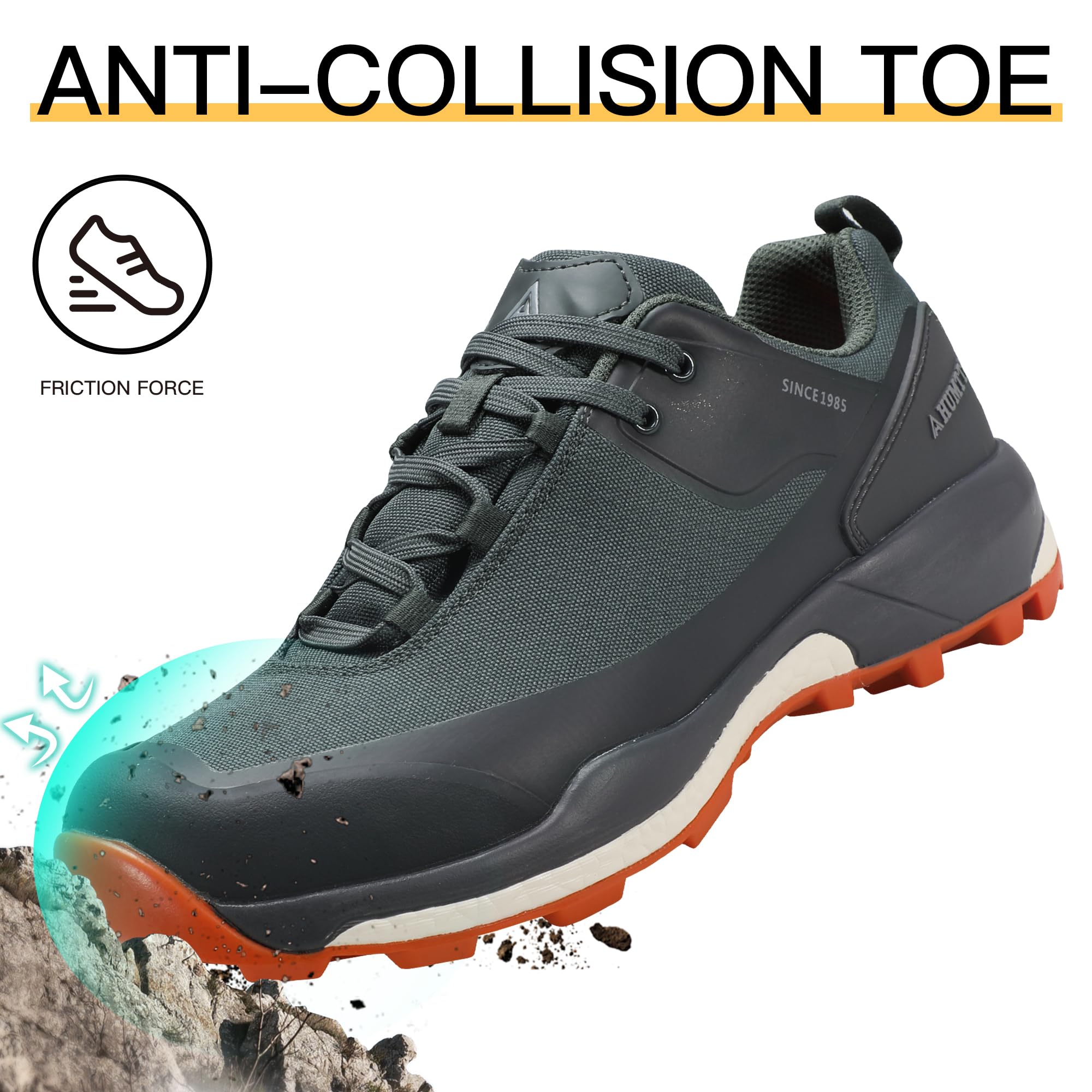 Foto 6 pulgar | Zapatos De Senderismo Humtto Waterproof Trekking Trail Para Hombre, Color Gris - Venta Internacional.