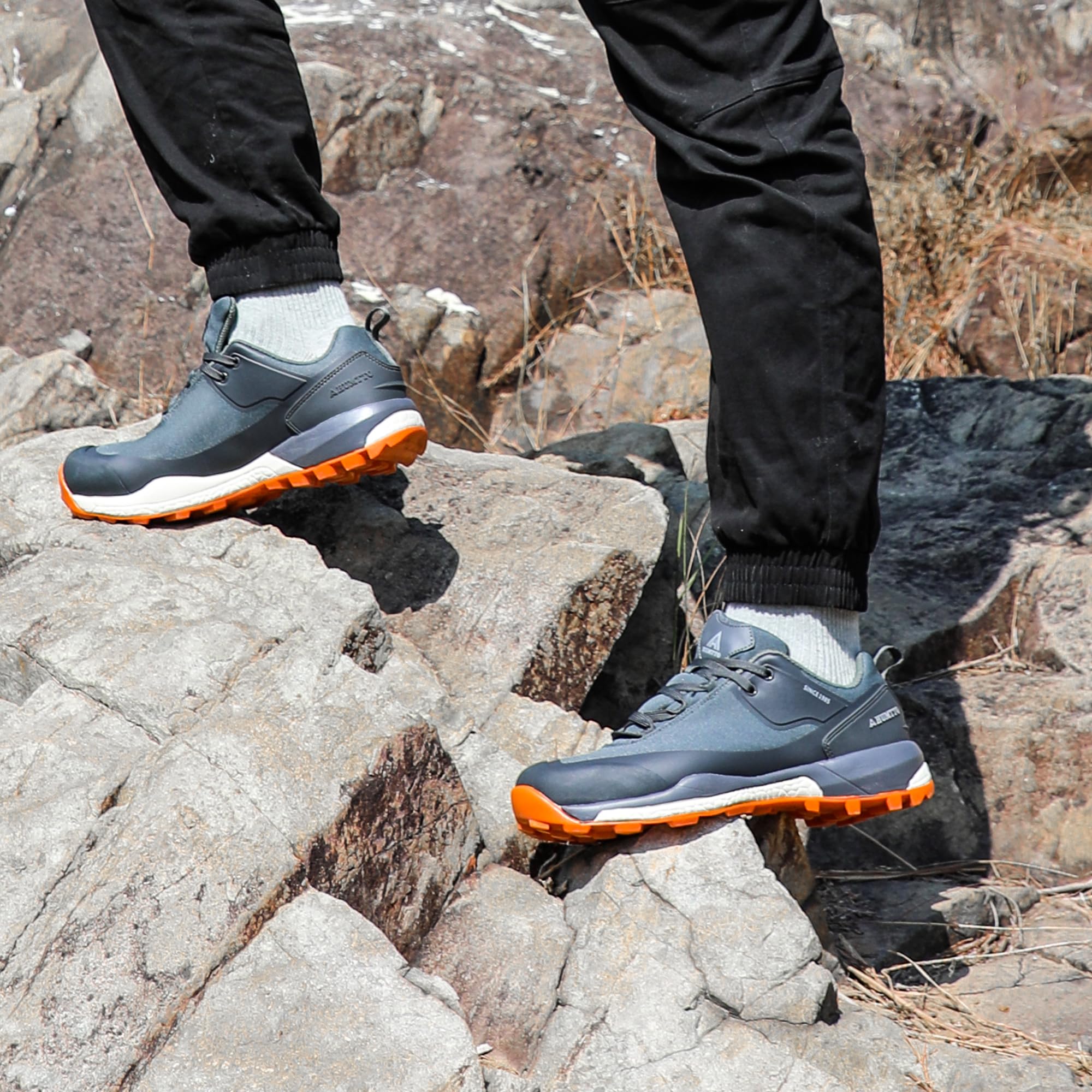 Foto 7 pulgar | Zapatos De Senderismo Humtto Waterproof Trekking Trail Para Hombre, Color Gris - Venta Internacional.