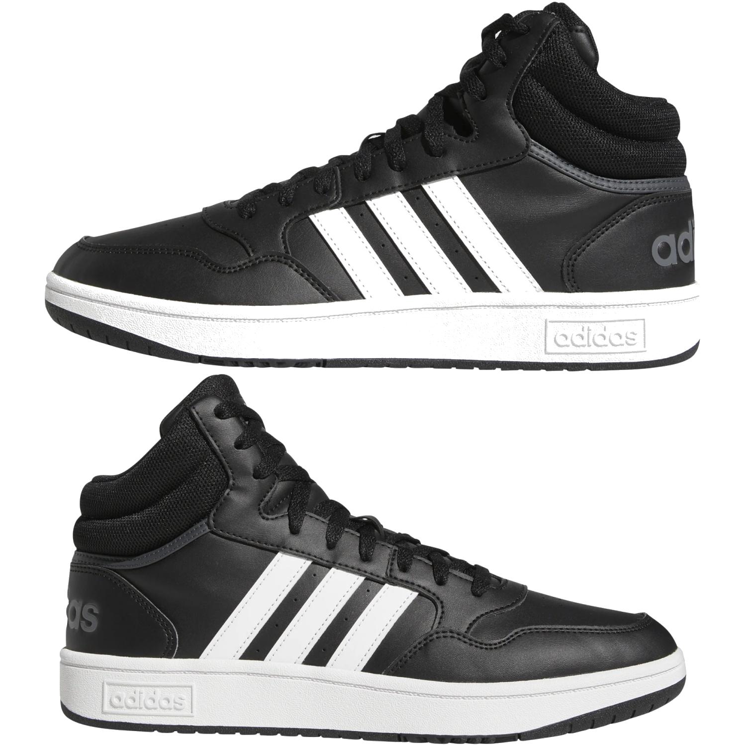 Foto 3 pulgar | Tenis Adidas Hoops 3.0 Mid Classic Vintage Negros Unisex