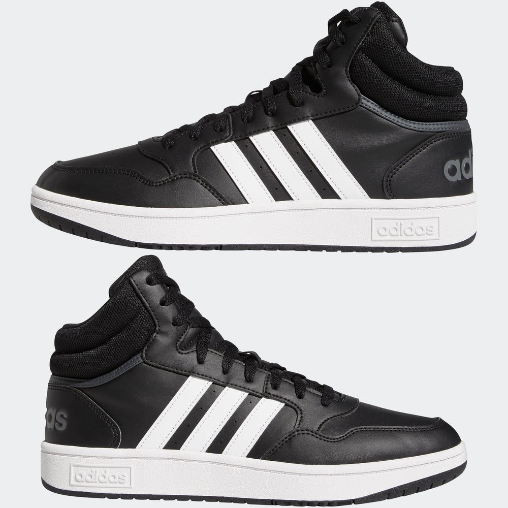 Foto 9 pulgar | Tenis Adidas Hoops 3.0 Mid Classic Vintage Negros Unisex