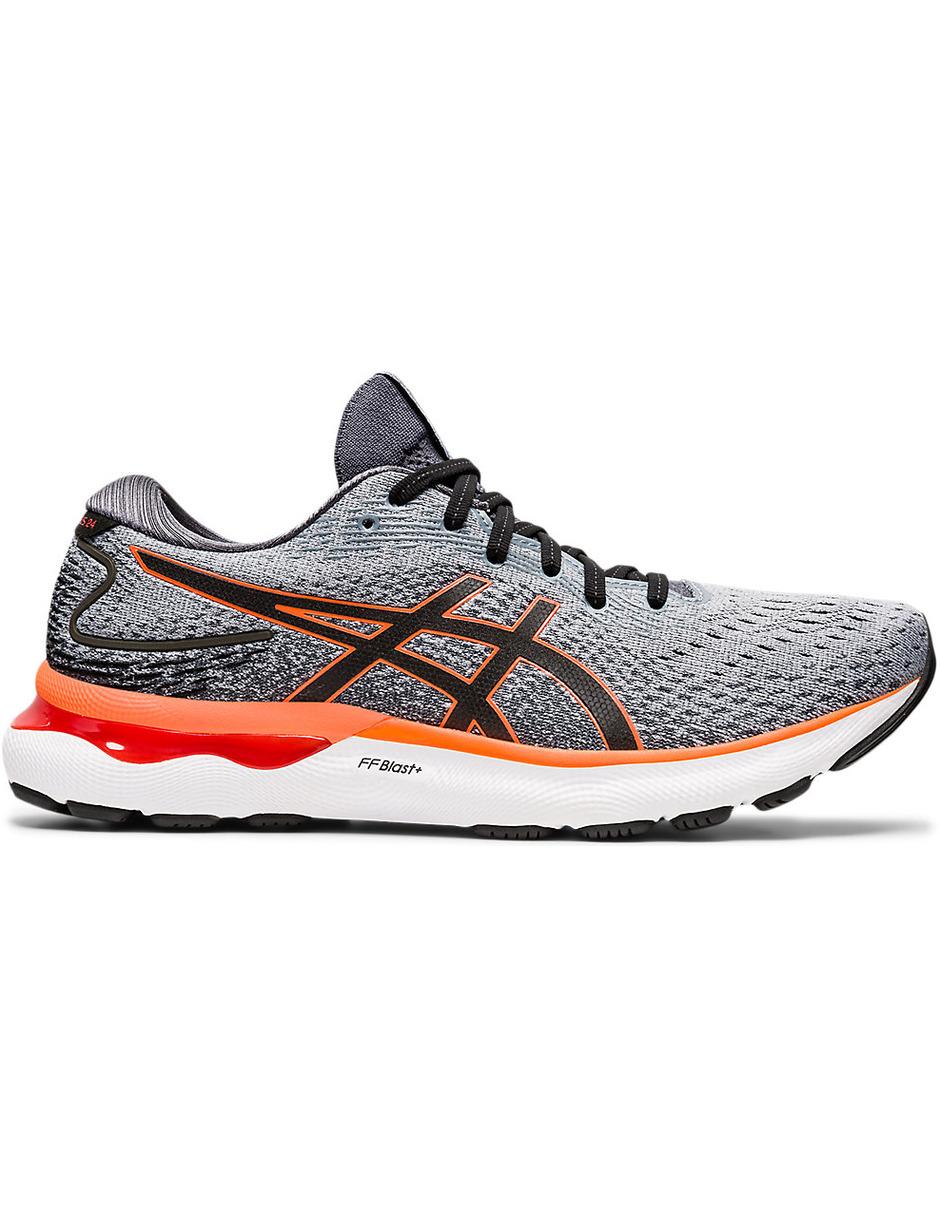 Tenis Asics Gel Nimbus 24 color Gris para Hombre Correr Training Maratón