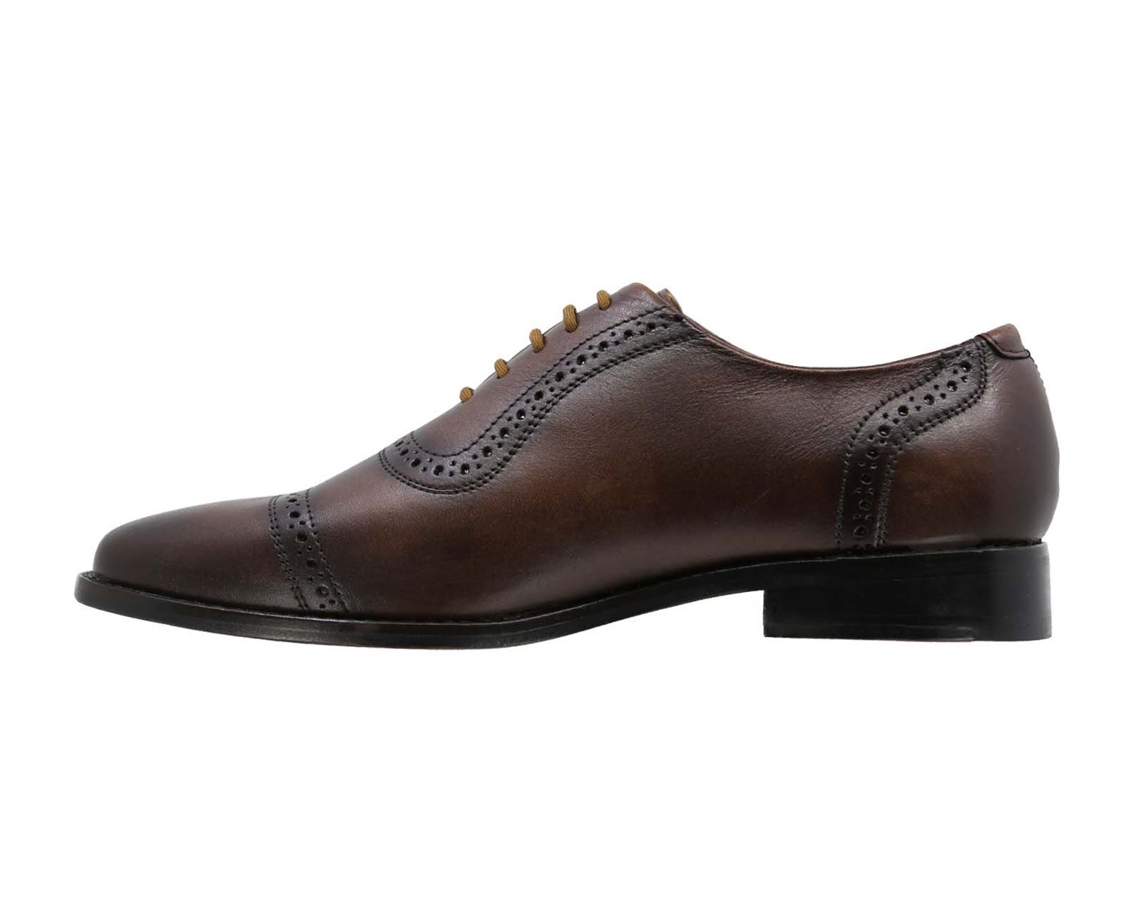 Foto 5 pulgar | Zapato Bostoniano Suela de Cuero Triples Firenze 36151 Caoba para Hombre