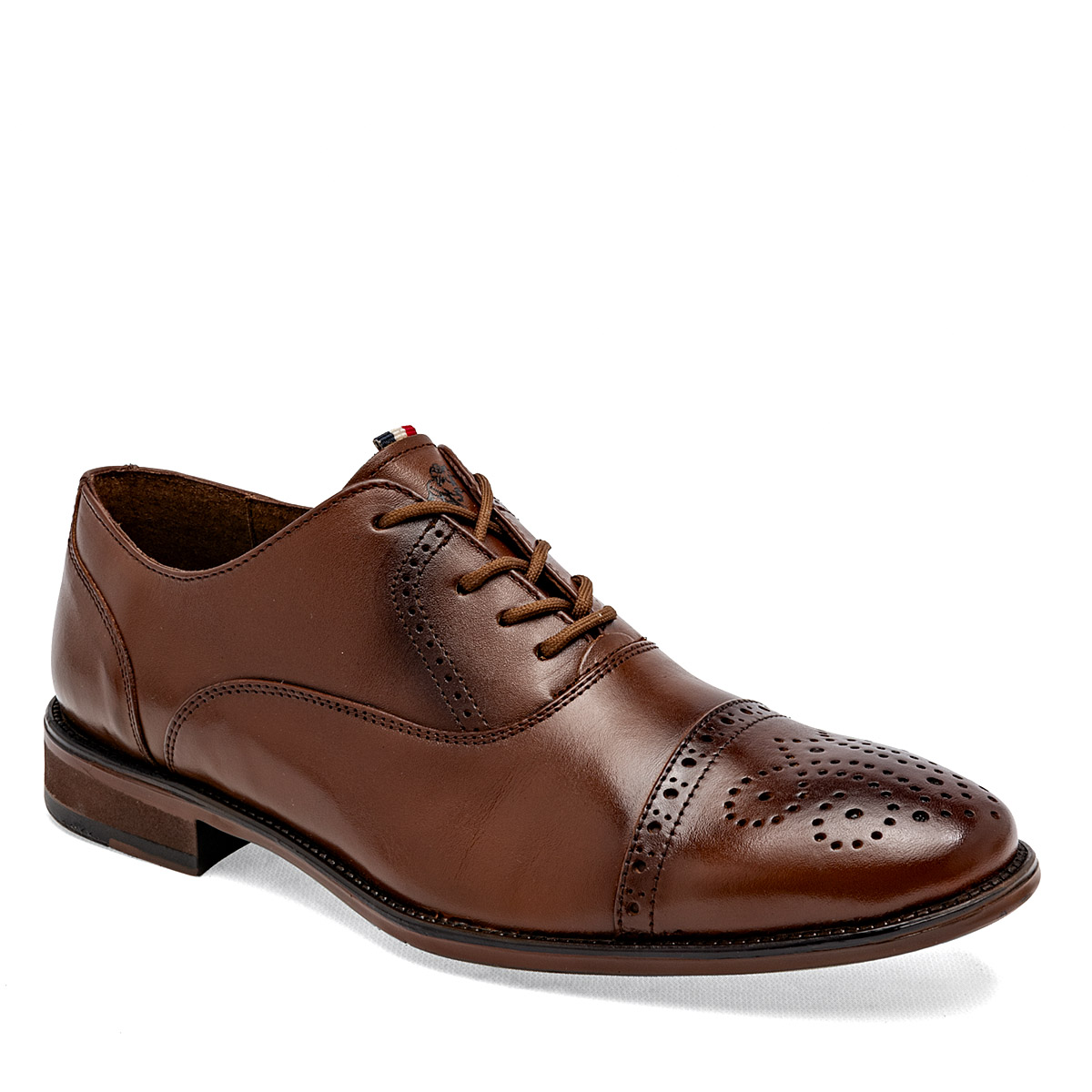 Zapato De Vestir Oxford Jockey Club Camel Café Código 125605-f para Hombre