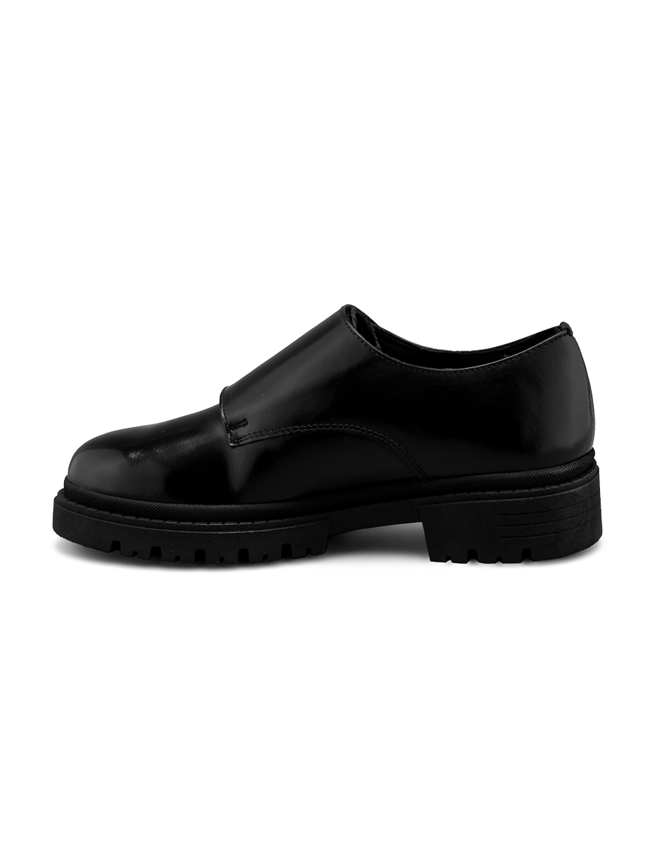 Foto 3 pulgar | Monkstrap En Piel Vacuno Negro Con Suela Gruesa Para Hombre