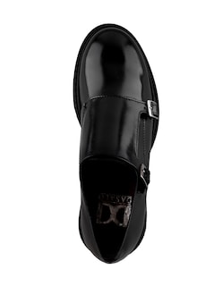 Foto 3 | Monkstrap En Piel Vacuno Negro Con Suela Gruesa Para Hombre