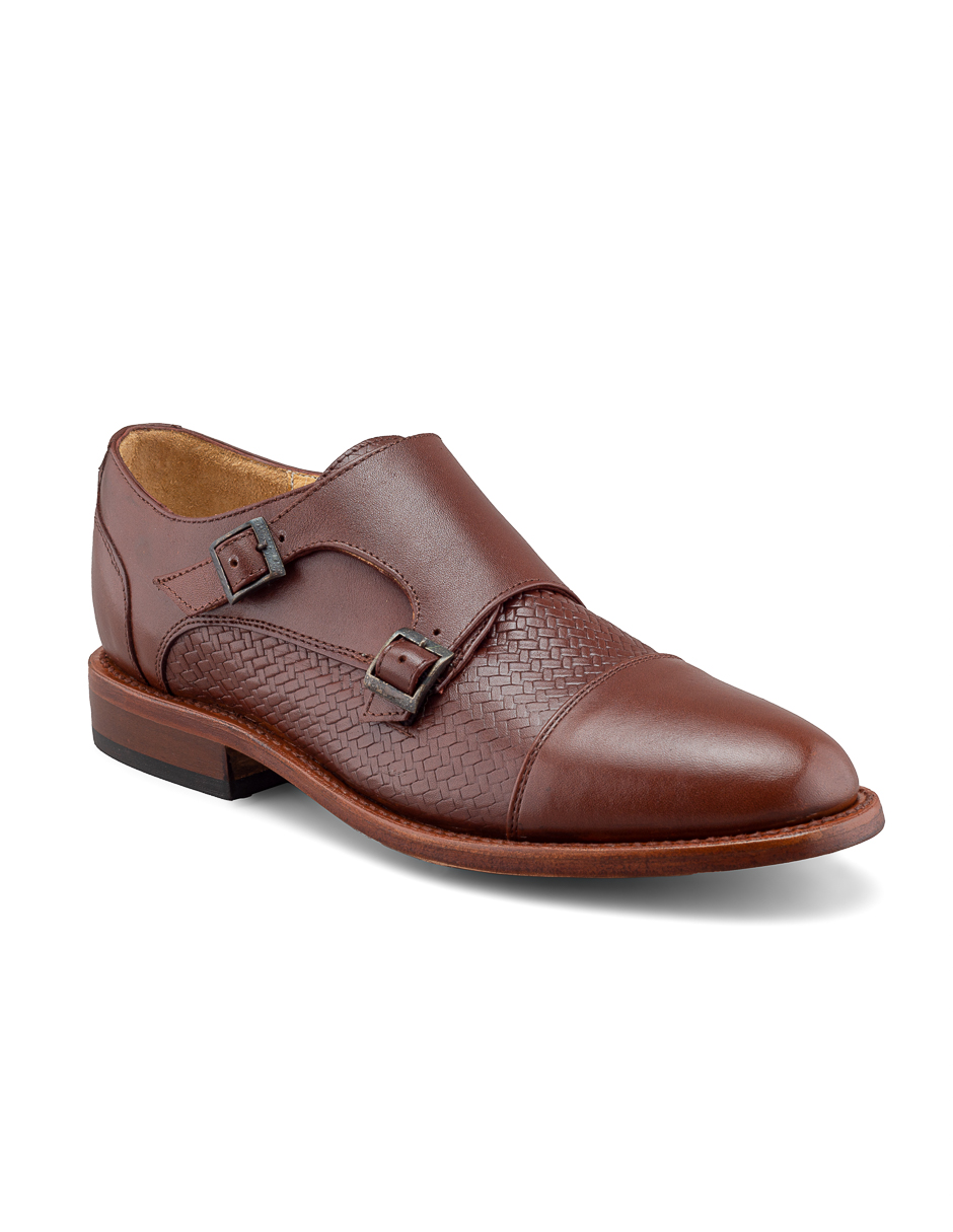 Foto 4 | Zapato Monkstrap De Piel Café Para Hombre