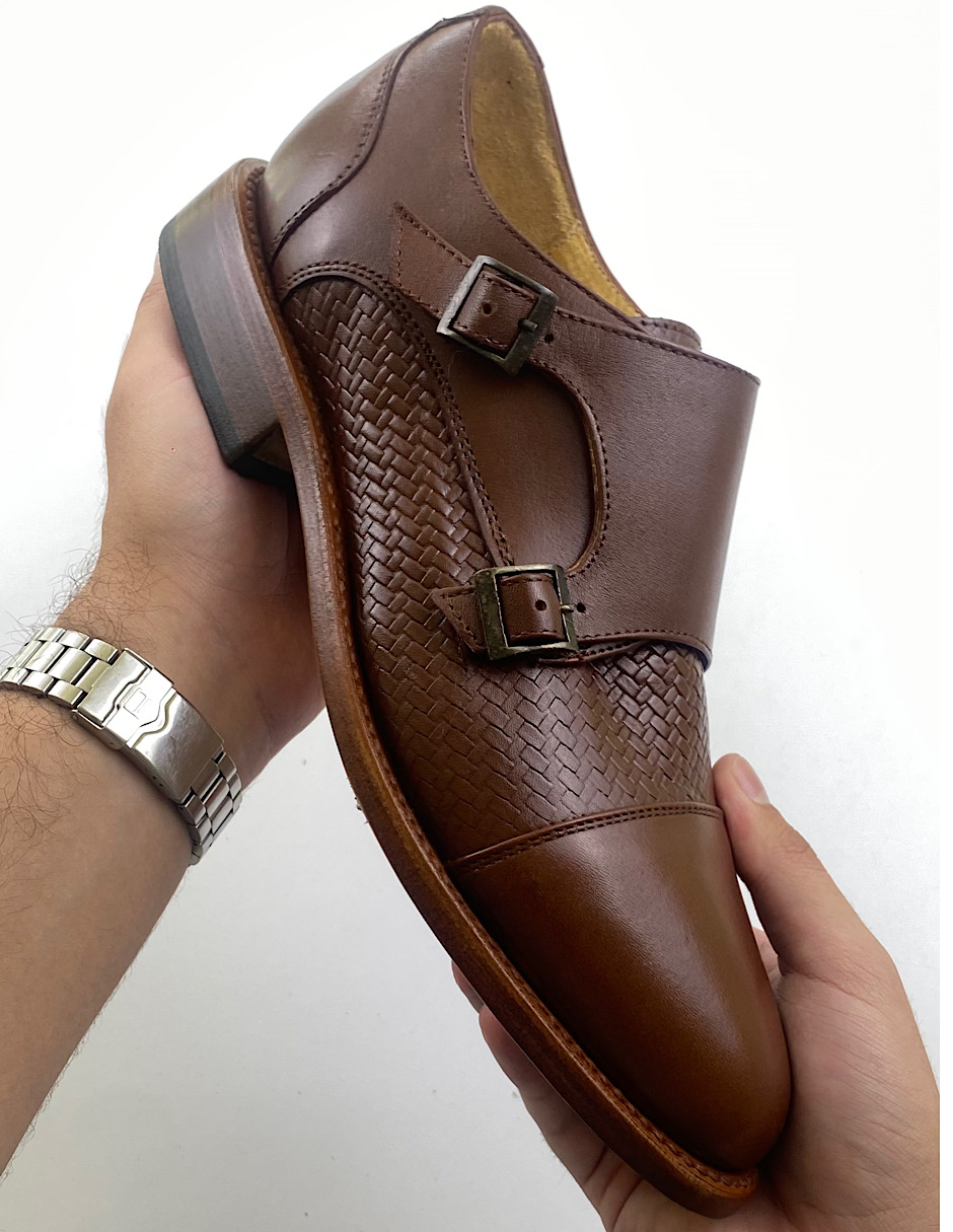 Foto 6 | Zapato Monkstrap De Piel Café Para Hombre