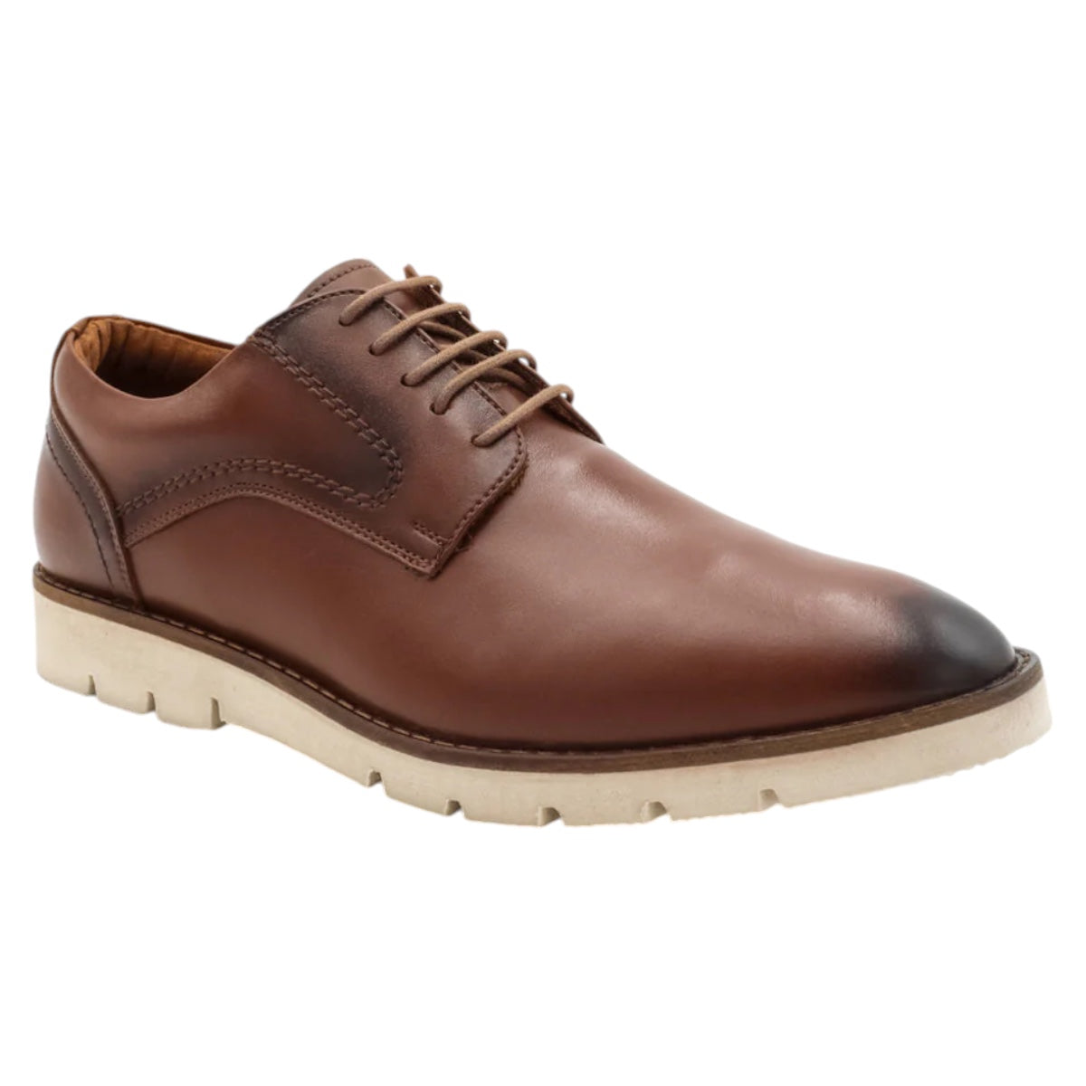 Foto 2 pulgar | Oxfords Exterior Piel Natural Color Café Para Hombre De Rbcollection