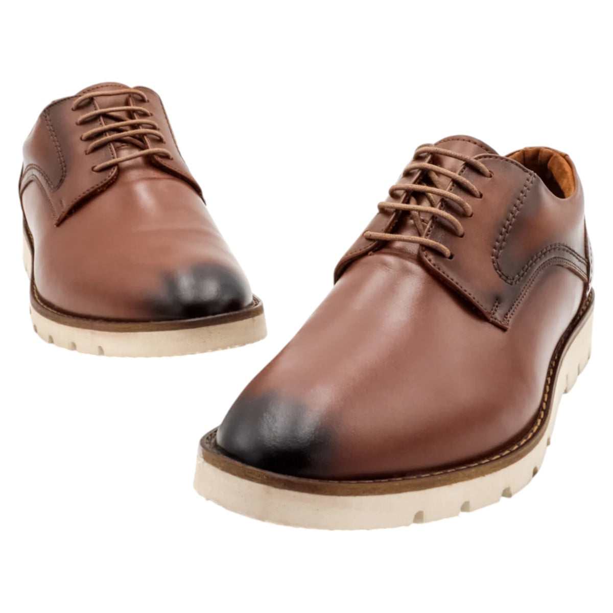 Foto 6 pulgar | Oxfords Exterior Piel Natural Color Café Para Hombre De Rbcollection