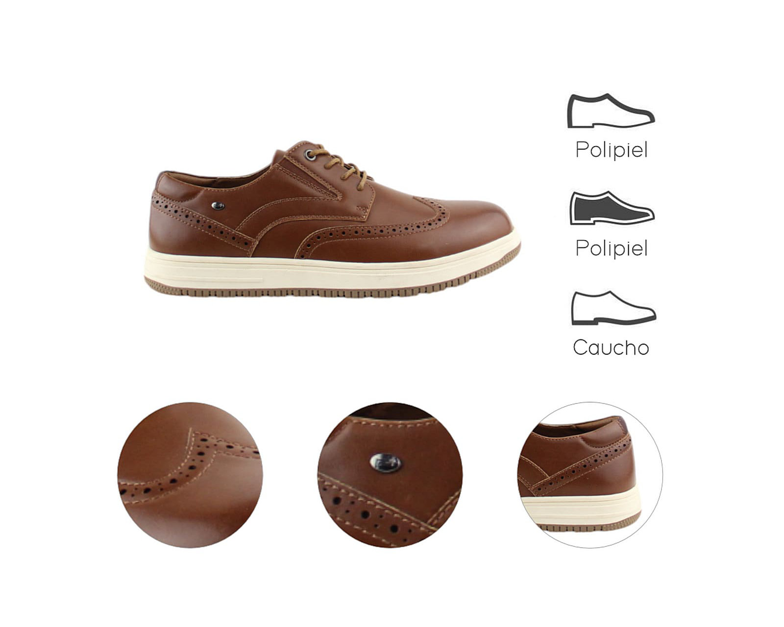 Foto 8 pulgar | Vestir Para Hombre Lob Footwear Pu Café 57704543