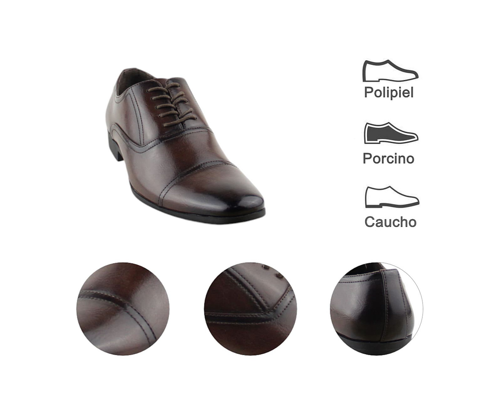 Foto 7 | Vestir Para Hombre Lob Footwear Pu Café 57804504