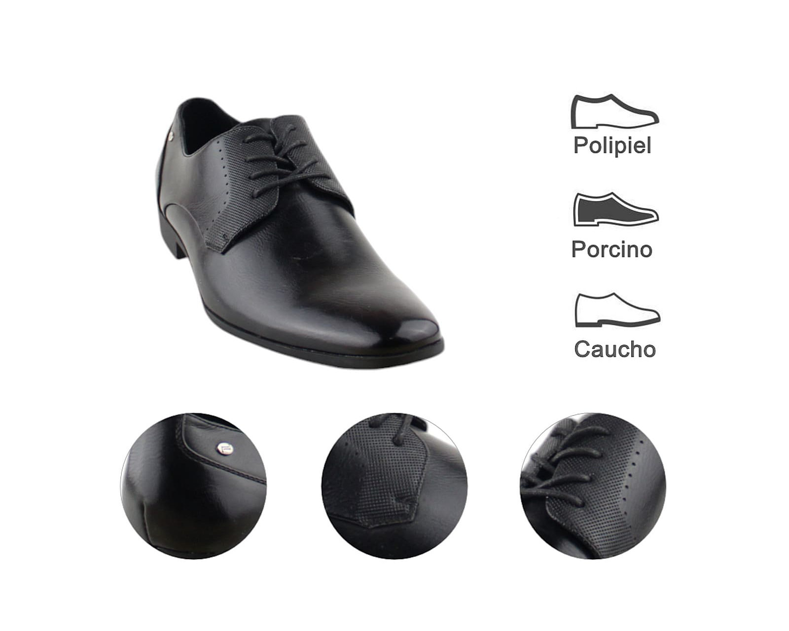 Foto 8 pulgar | Vestir Para Hombre Lob Footwear Pu Negro 57804505