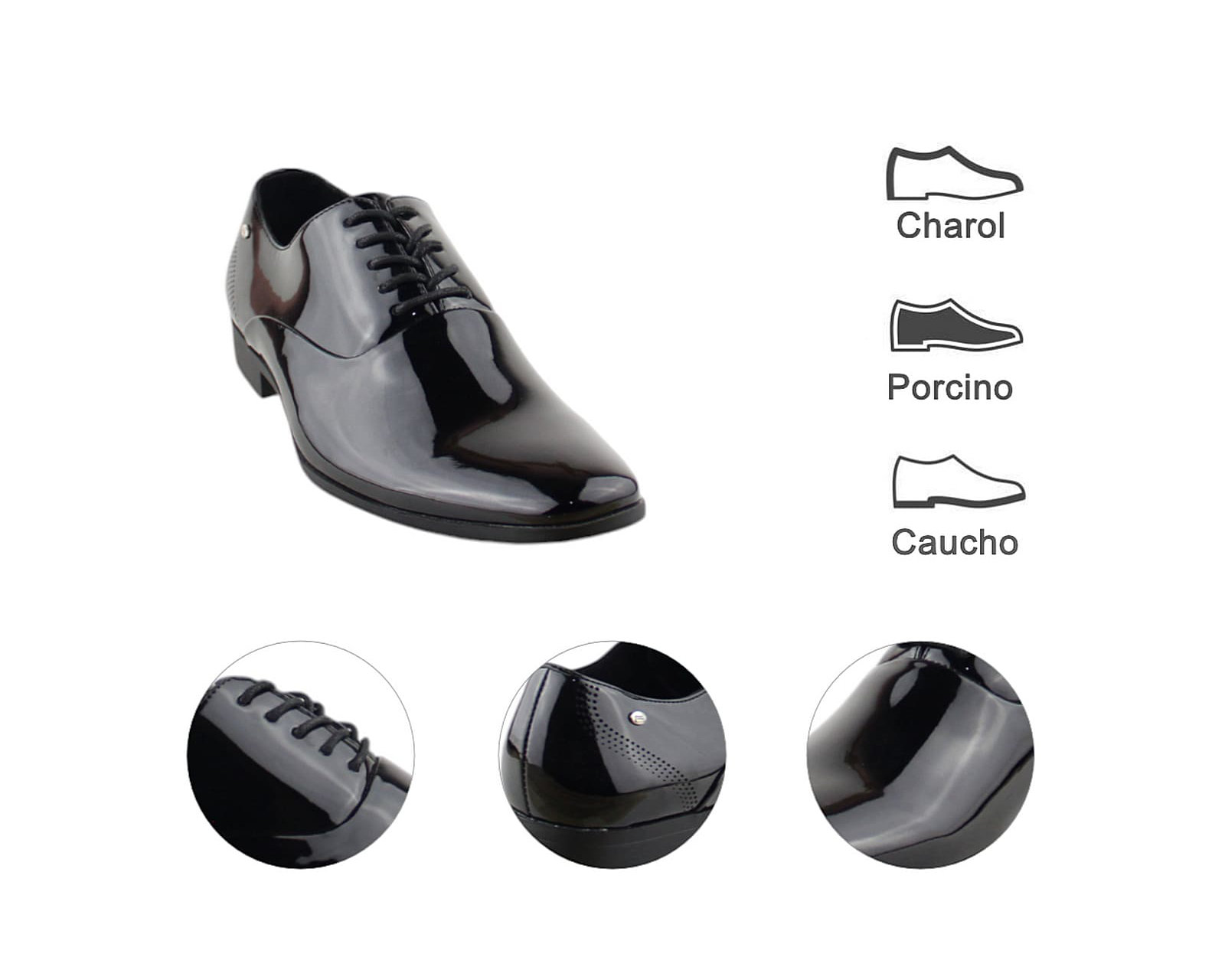 Foto 8 pulgar | Vestir Para Hombre Lob Footwear Pu Patent Negro 57804507
