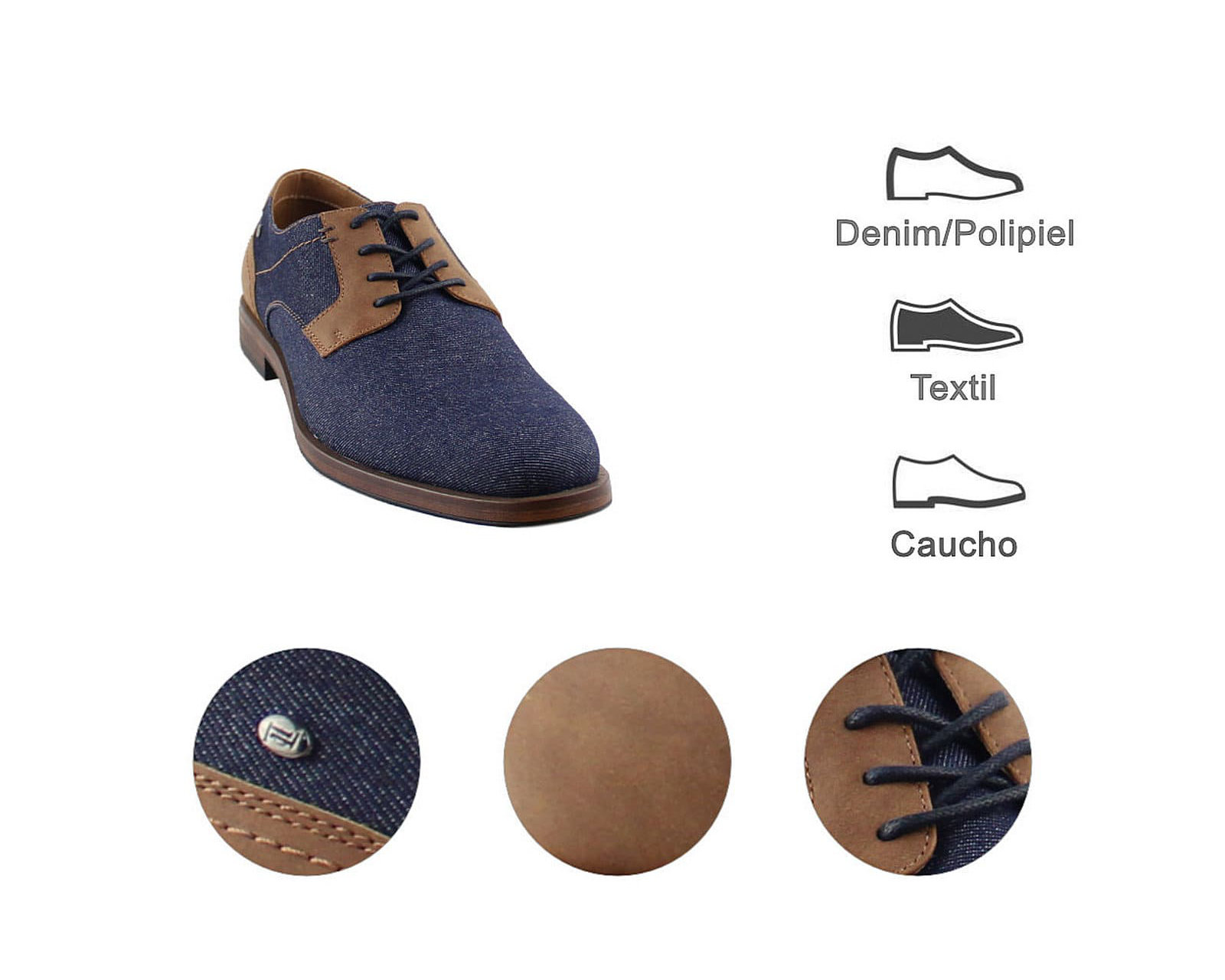 Foto 8 pulgar | Vestir Para Hombre Lob Footwear Textile Azul 57704542