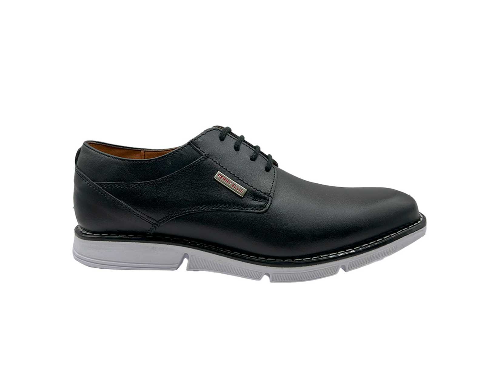 Foto 2 pulgar | Zapato De Vestir Perry Ellis Negro De Piel  Caballero