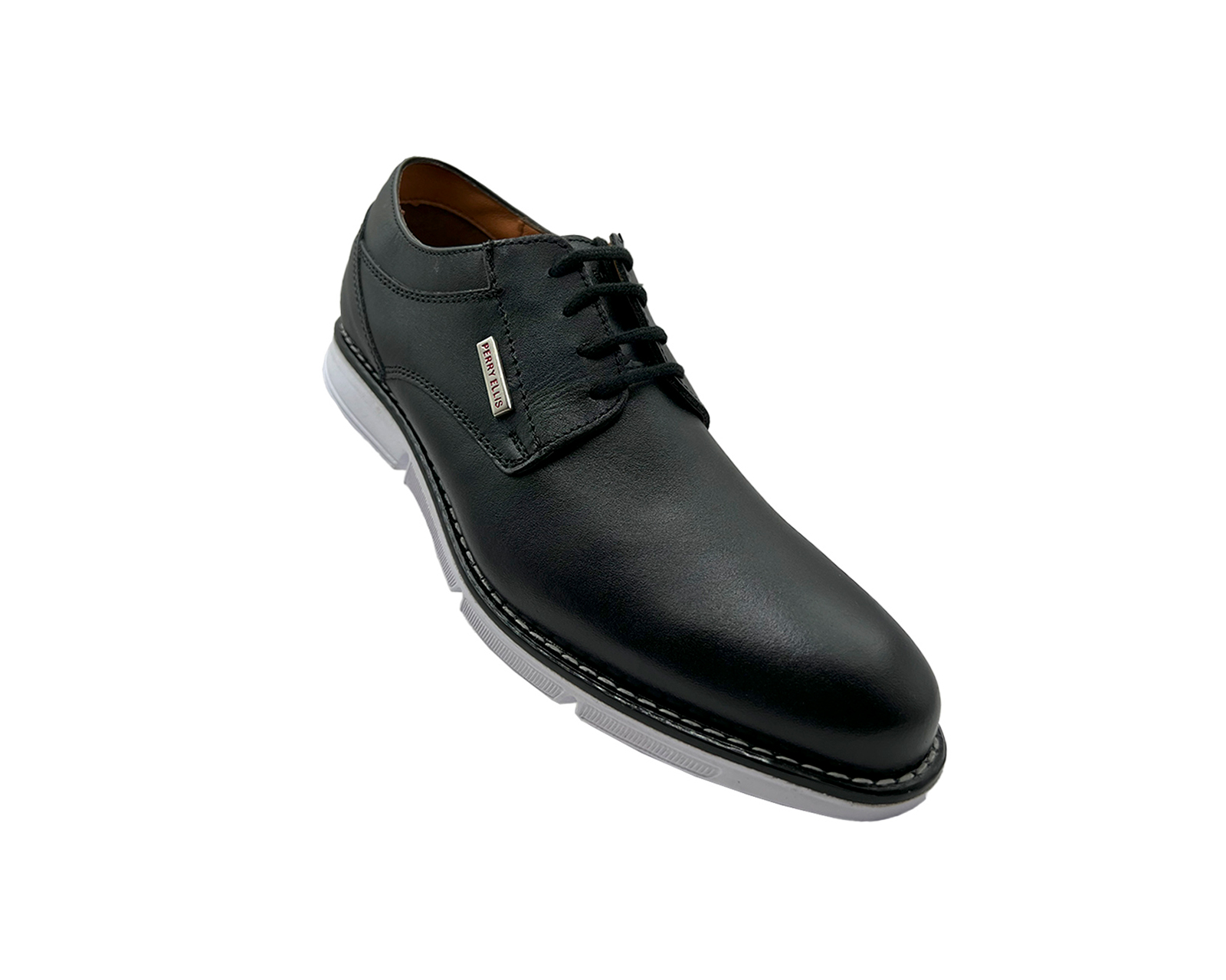 Foto 4 pulgar | Zapato De Vestir Perry Ellis Negro De Piel  Caballero