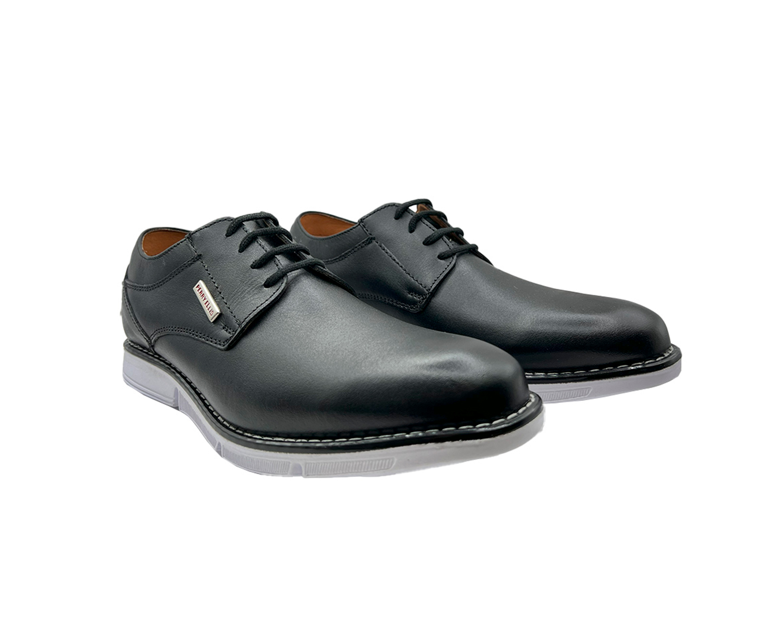 Foto 5 pulgar | Zapato De Vestir Perry Ellis Negro De Piel  Caballero