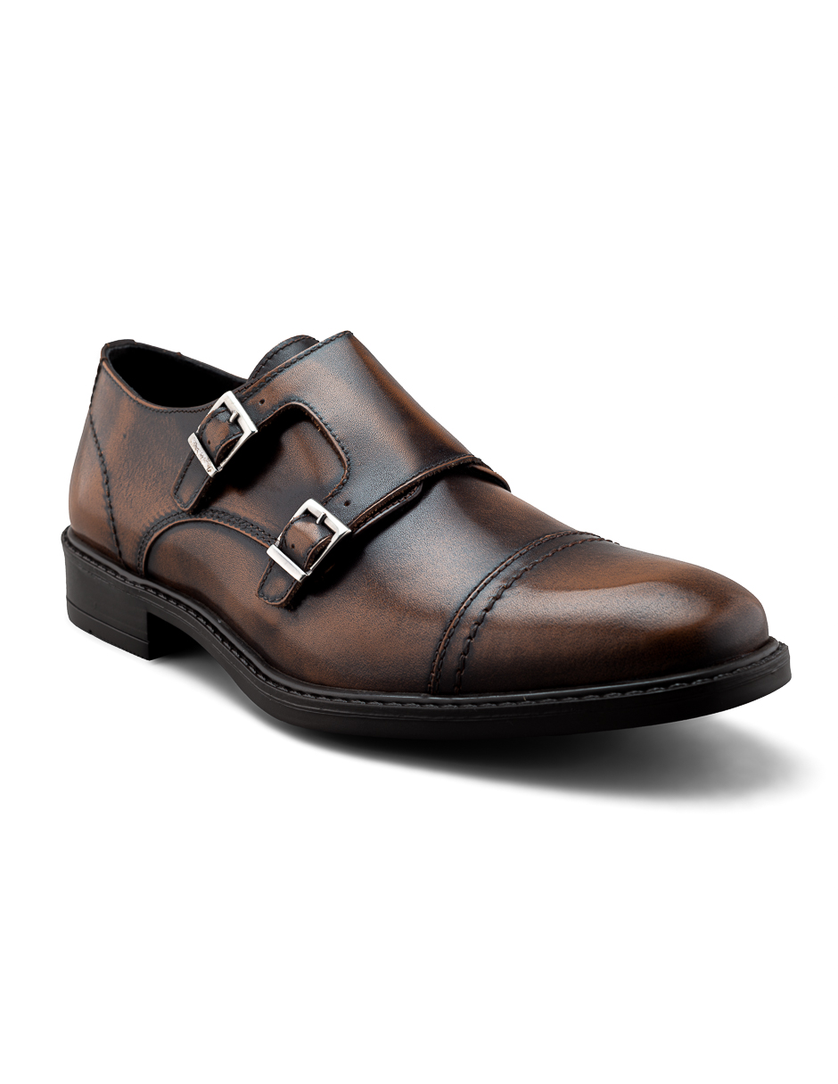 Zapato Monkstrap De Piel Para Hombre Con Hebilla Doble