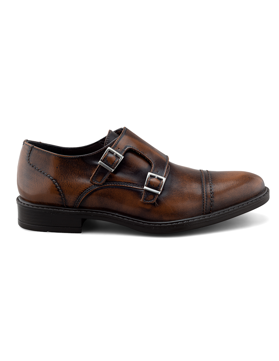 Foto 3 pulgar | Zapato Monkstrap De Piel Para Hombre Con Hebilla Doble