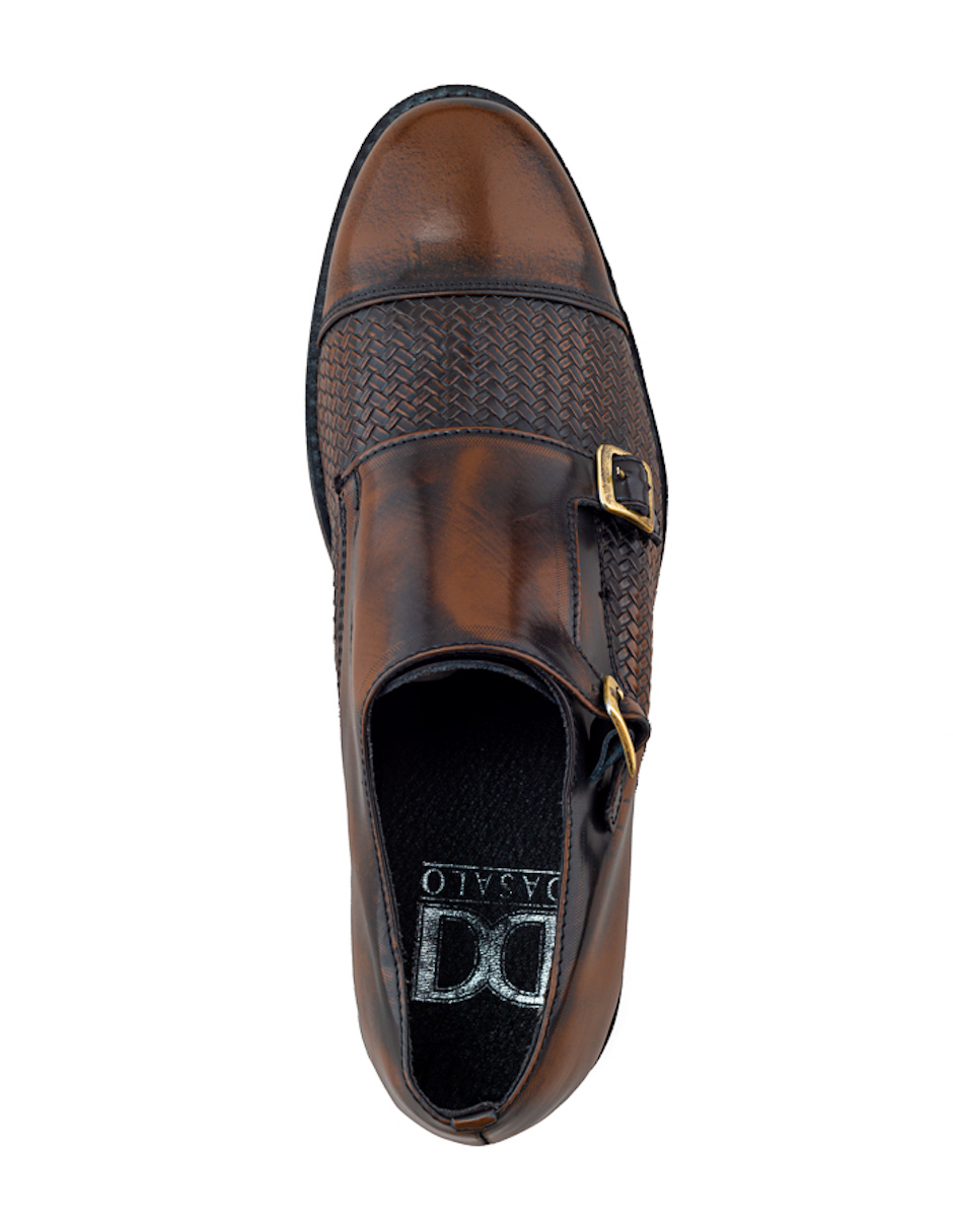 Foto 5 | Zapato Monkstrap De Piel Grabada Para Hombre Con Doble Hebilla