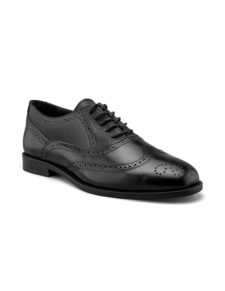 Foto 1 | Oxford Clásico Negro Para Hombre En Piel Vacuno Estilo Formal