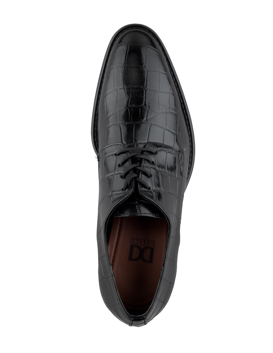 Foto 4 | Zapato Derby De Piel Negra Con Grabado Lagarto Para Hombre