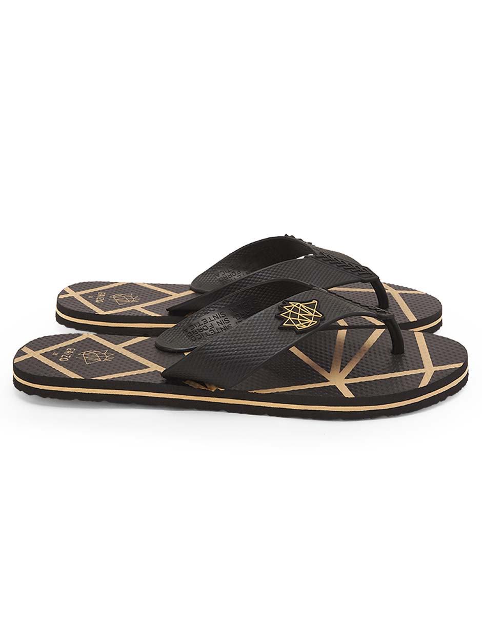 Foto 4 pulgar | Sandalia de Playa Erizo Clothing Aloha color Black Gold