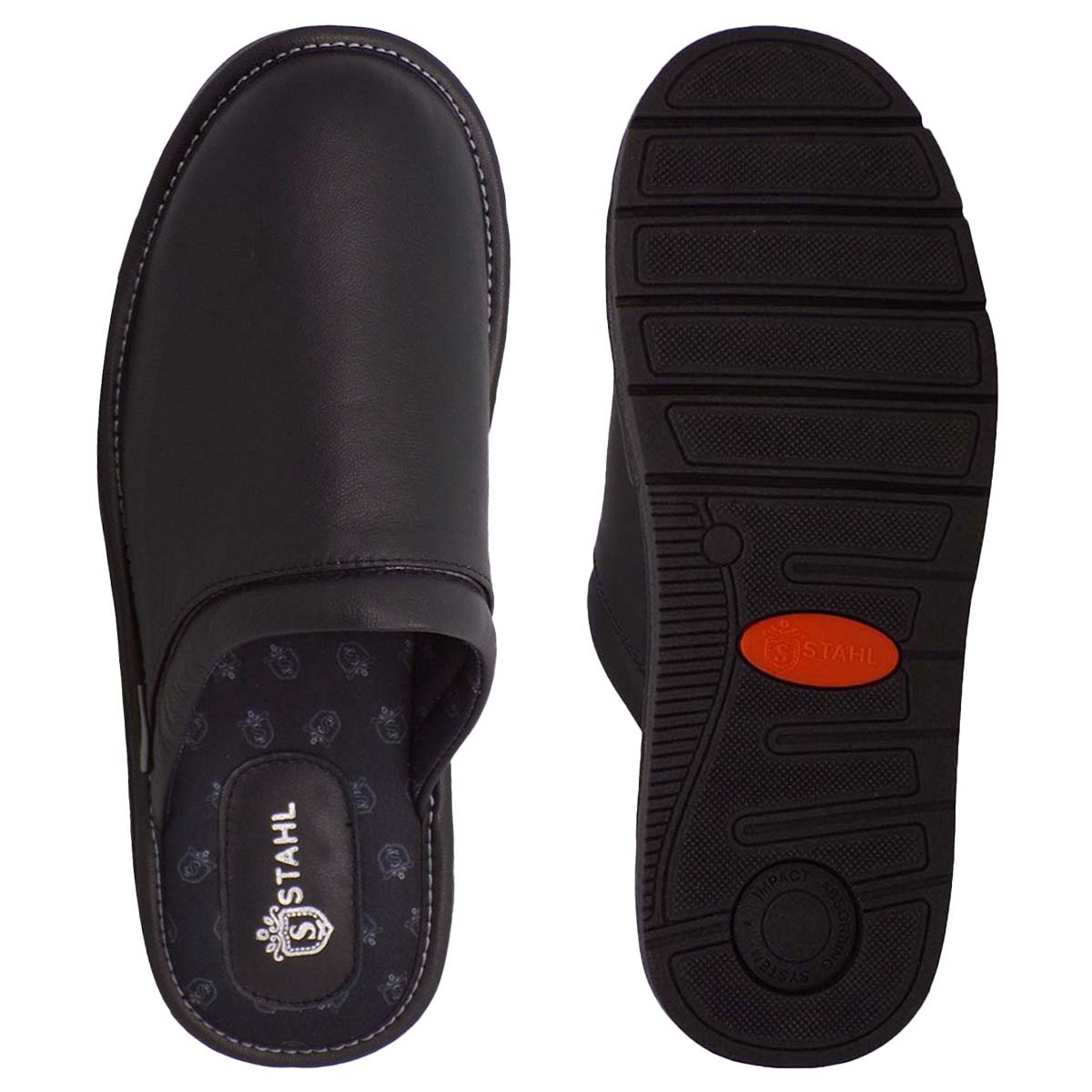 Foto 3 | Pantuflas De Piel Salto De Cama Para Hombre Marca Stahl  Modelo 1810  Color Negro