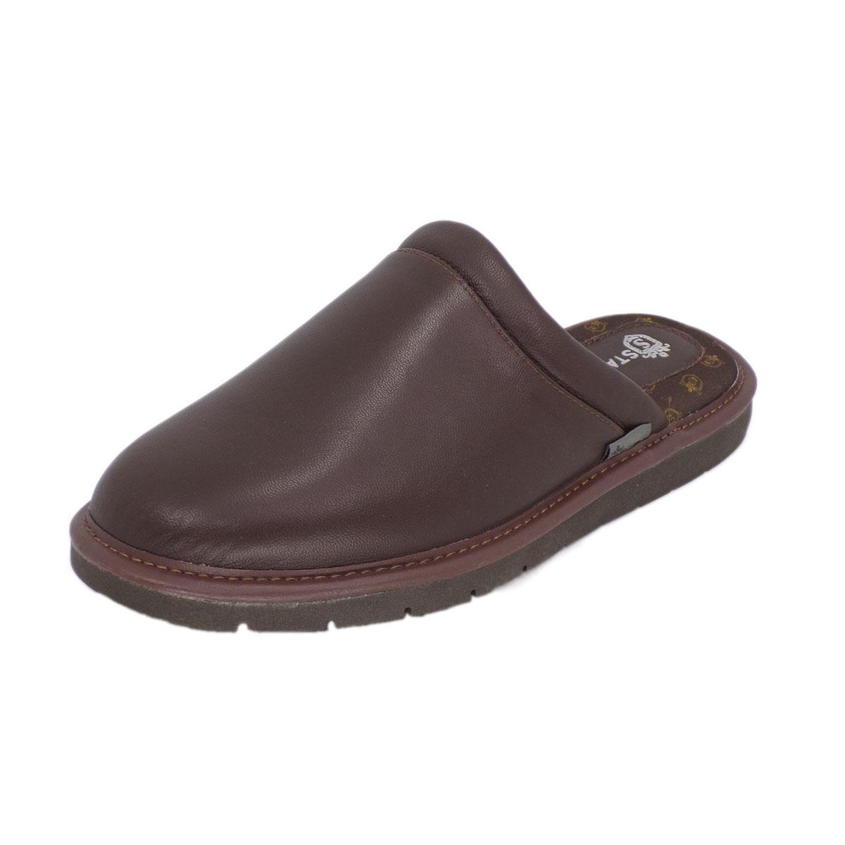 Foto 2 pulgar | Pantuflas De Piel Salto De Cama Para Hombre Marca Stahl  Modelo 1810  Color Moka