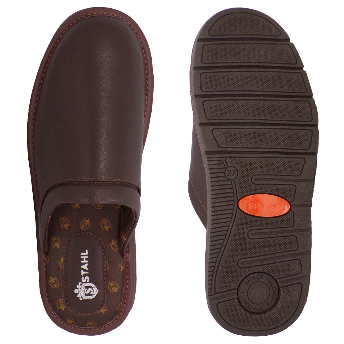 Foto 4 pulgar | Pantuflas De Piel Salto De Cama Para Hombre Marca Stahl  Modelo 1810  Color Moka